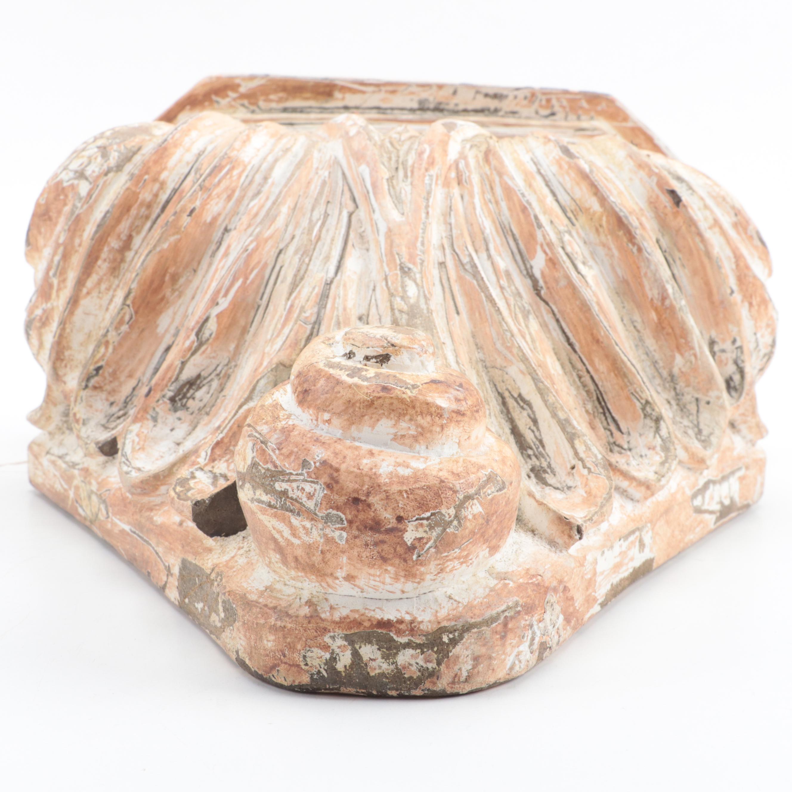 Philippines Spanish Colonial Style Painted Stonewood Wall Bracket