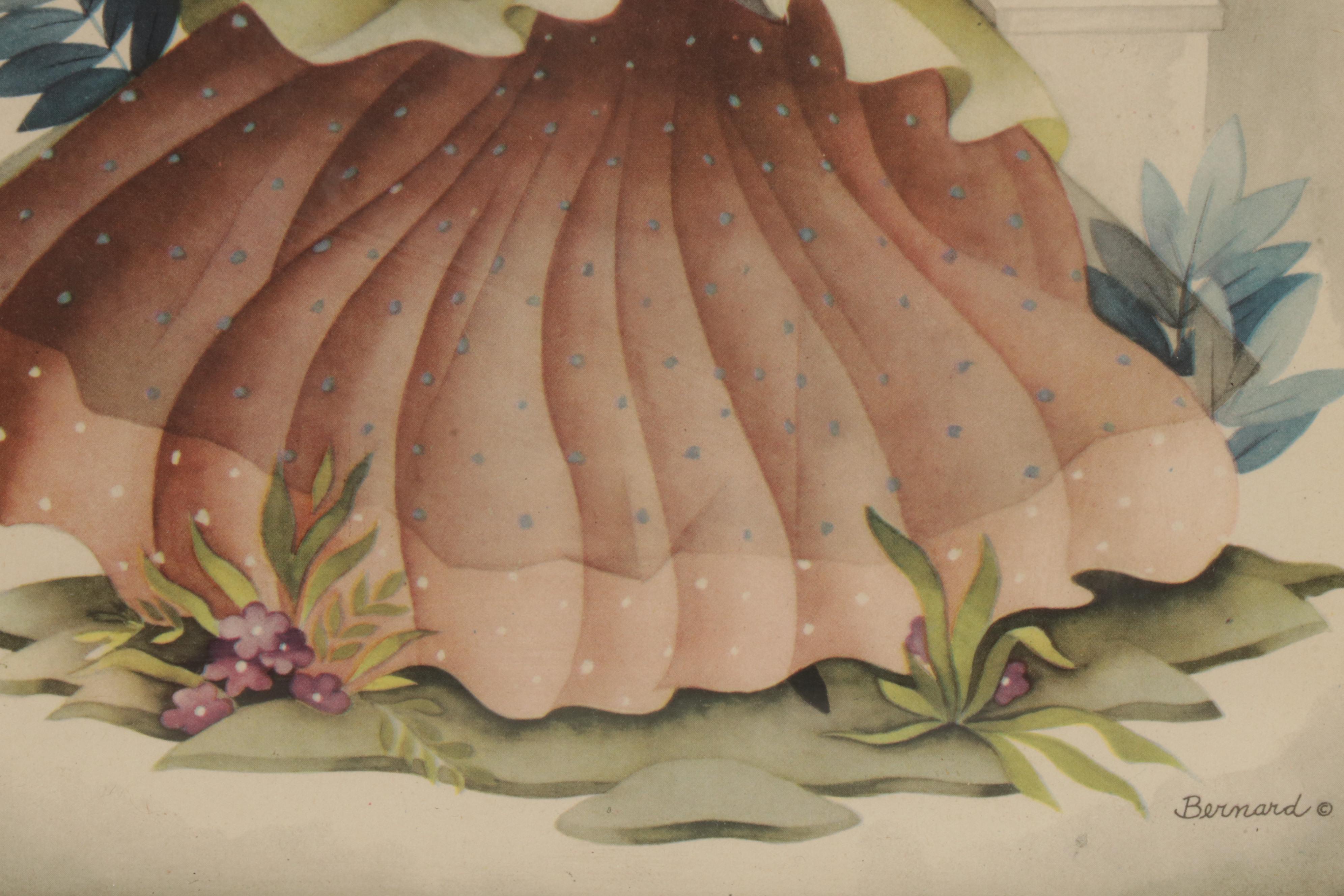 Offset Lithographs of Women and Floral Still Lifes, Circa 1965