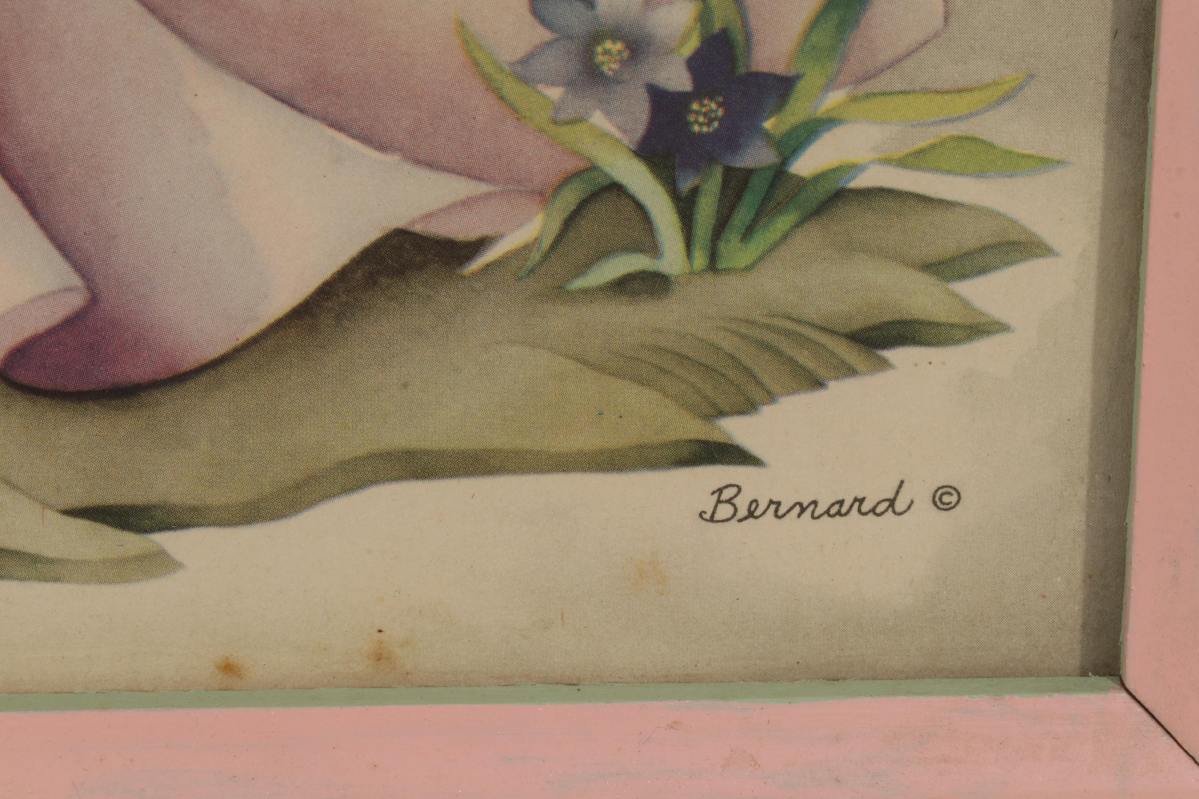 Offset Lithographs of Women and Floral Still Lifes, Circa 1965