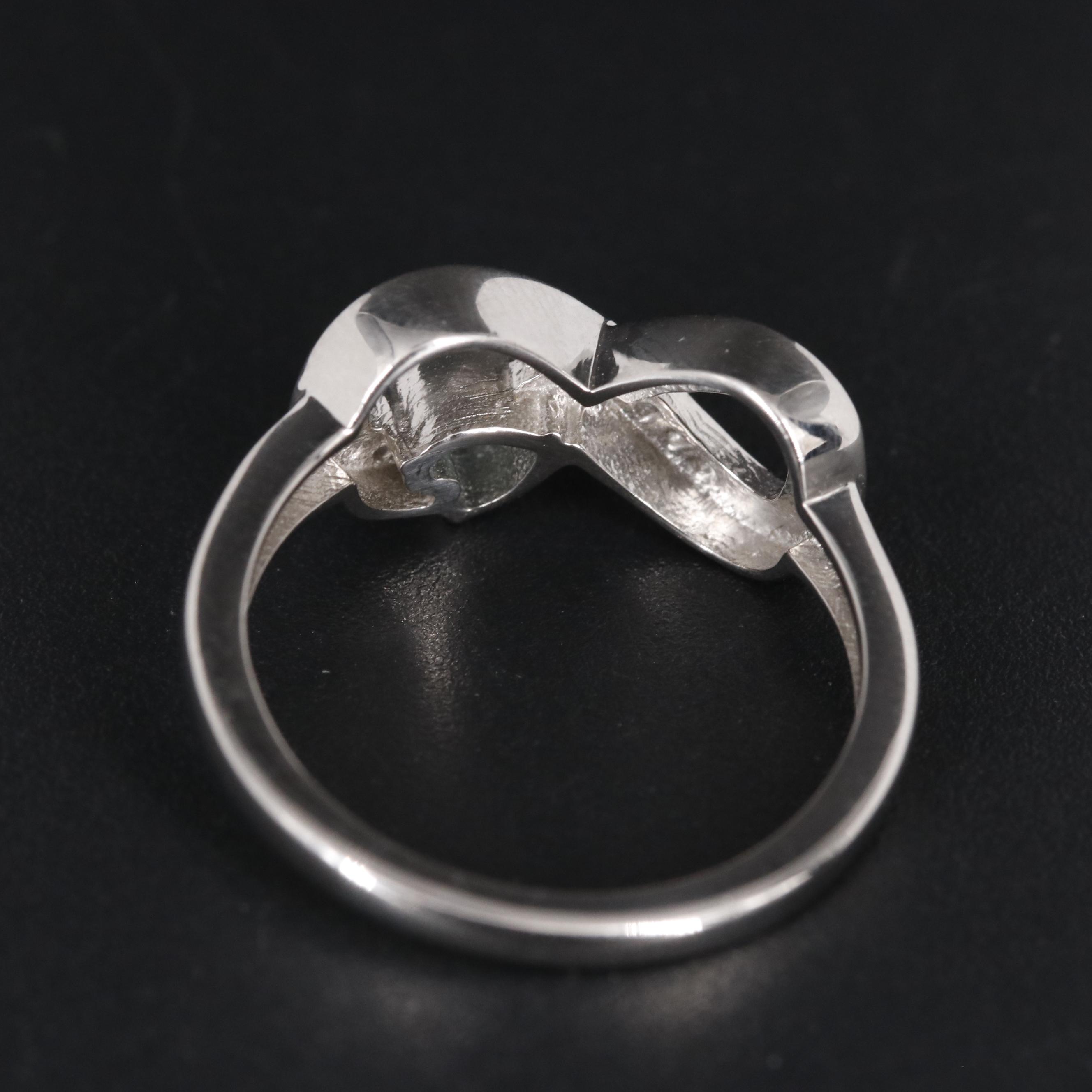 Sterling Light Blue Topaz with Cubic Zirconia Ring