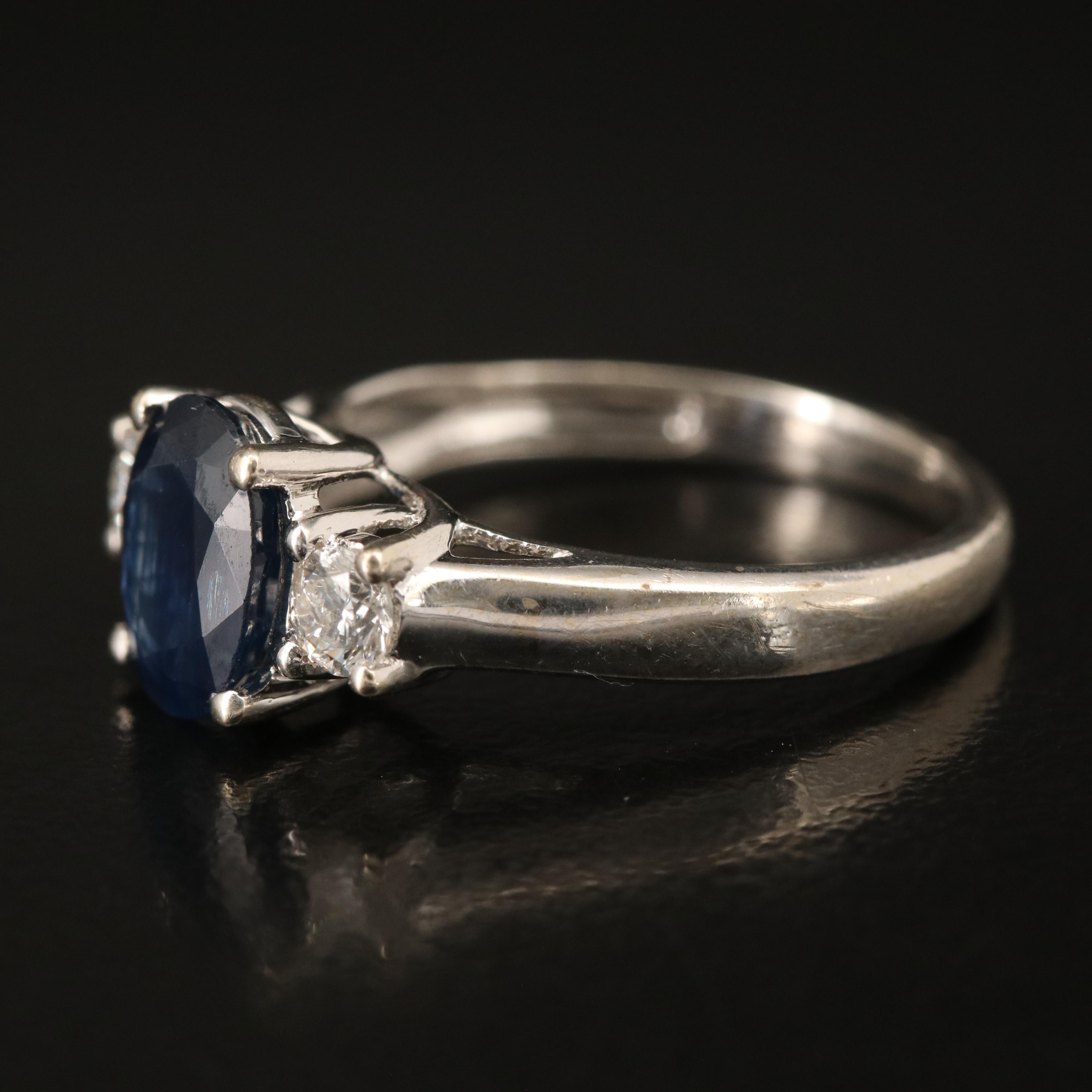 14K 1.37 CT Sapphire and Diamond Ring