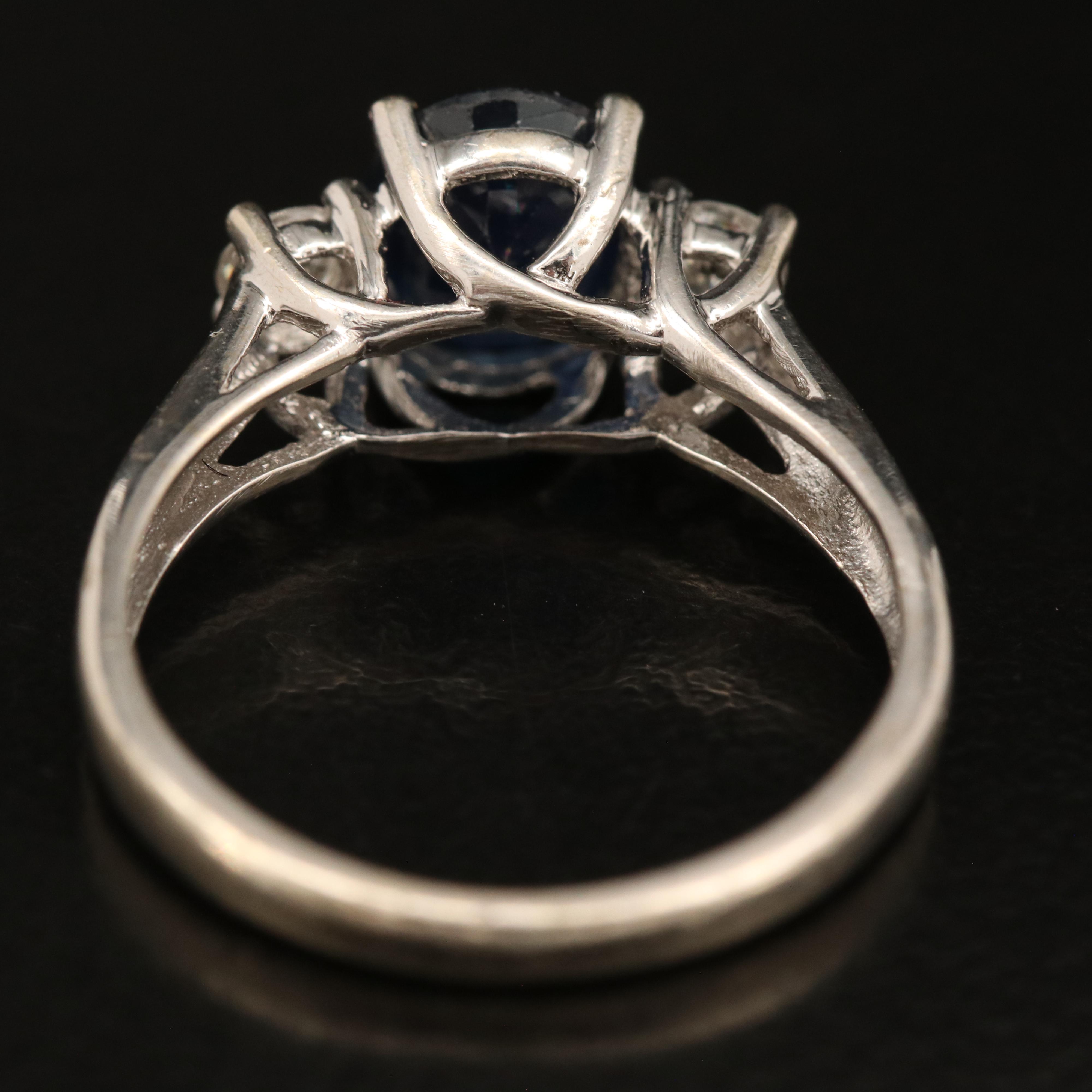 14K 1.37 CT Sapphire and Diamond Ring