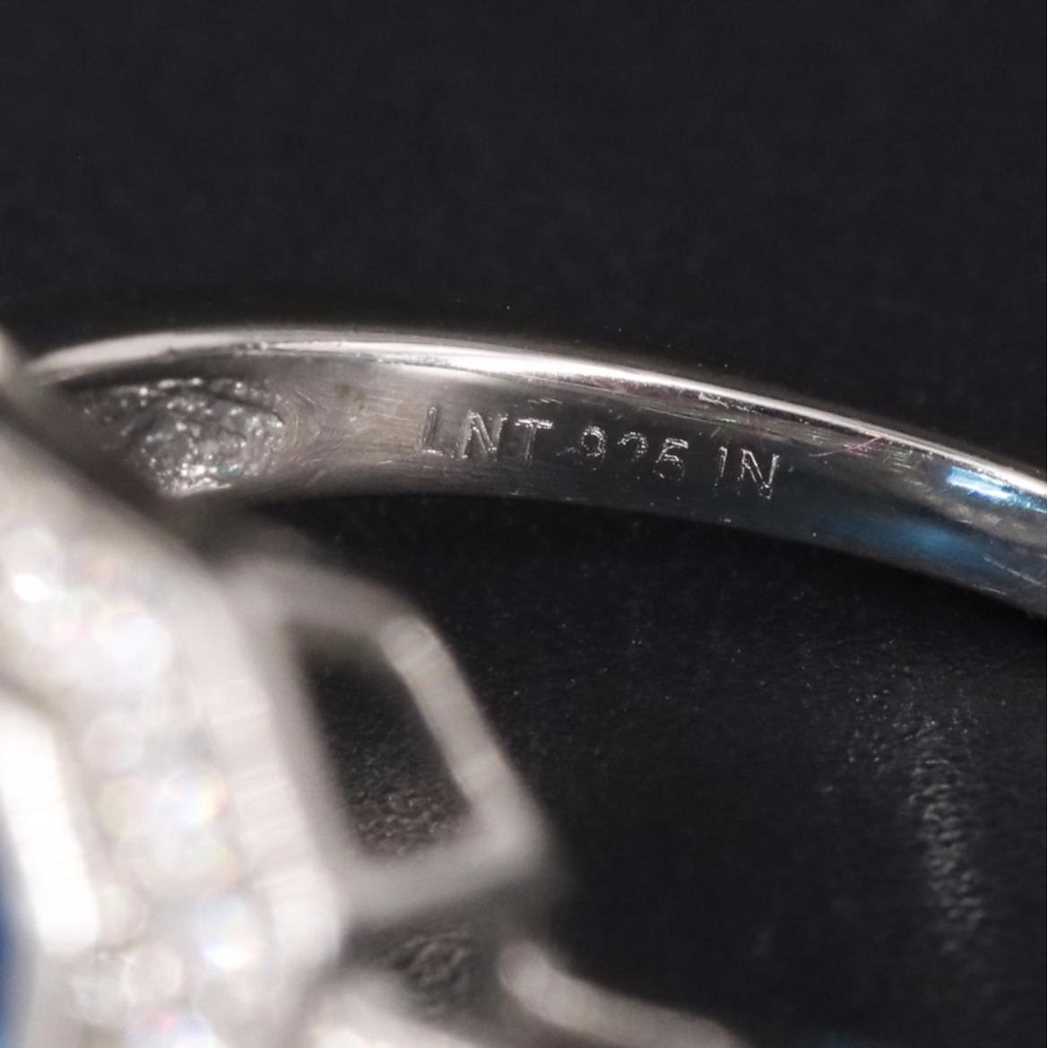 Sterling Blue Topaz with Cubic Zirconia Ring