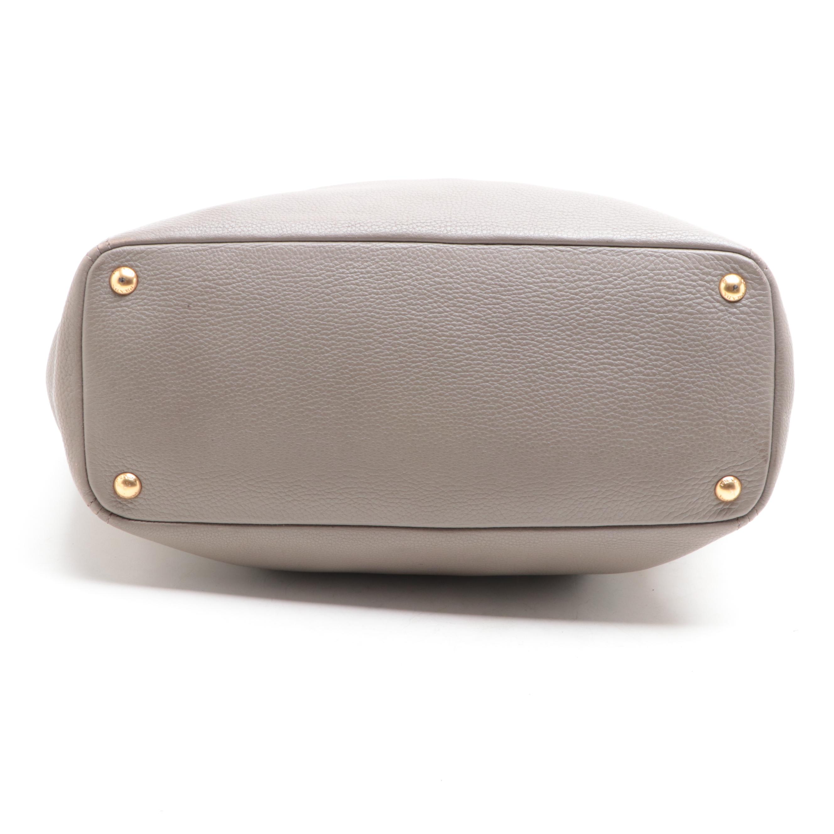 Prada Side Pocket Shopping Tote in Vitello Daino Leather