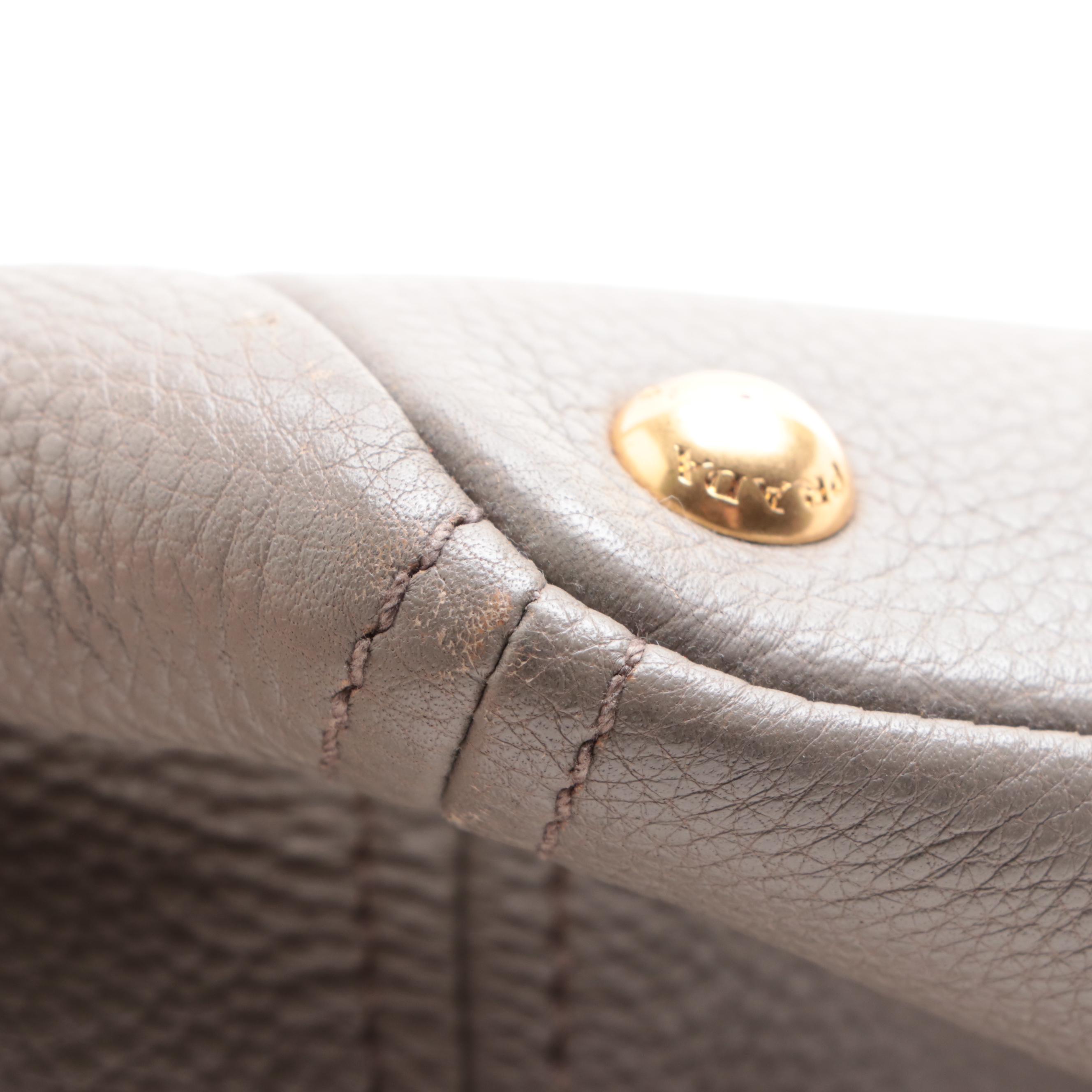 Prada Side Pocket Shopping Tote in Vitello Daino Leather