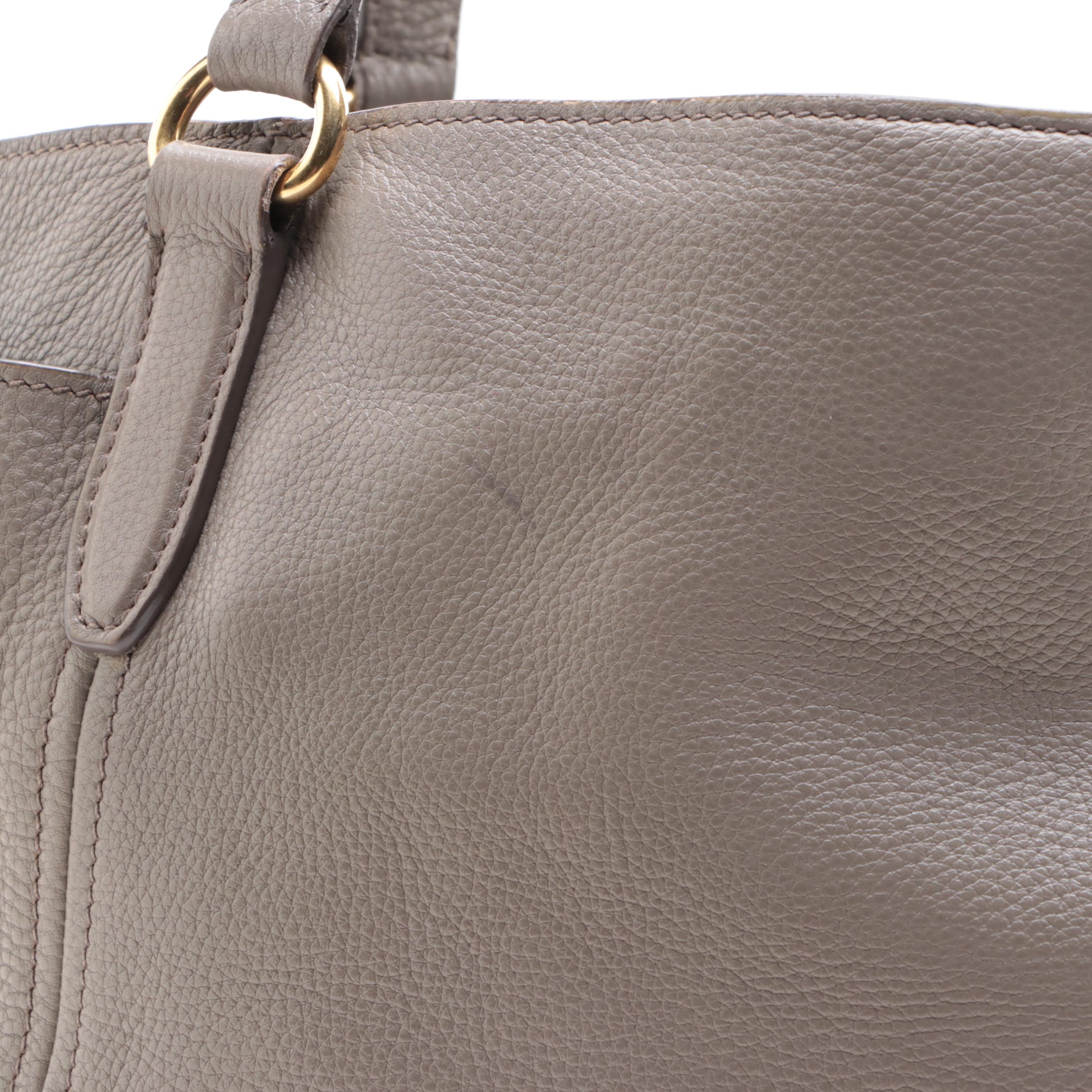 Prada Side Pocket Shopping Tote in Vitello Daino Leather