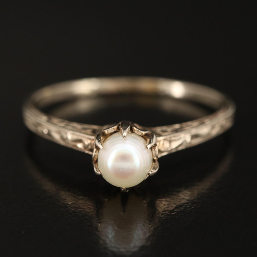 Antique 14K Pearl Ring