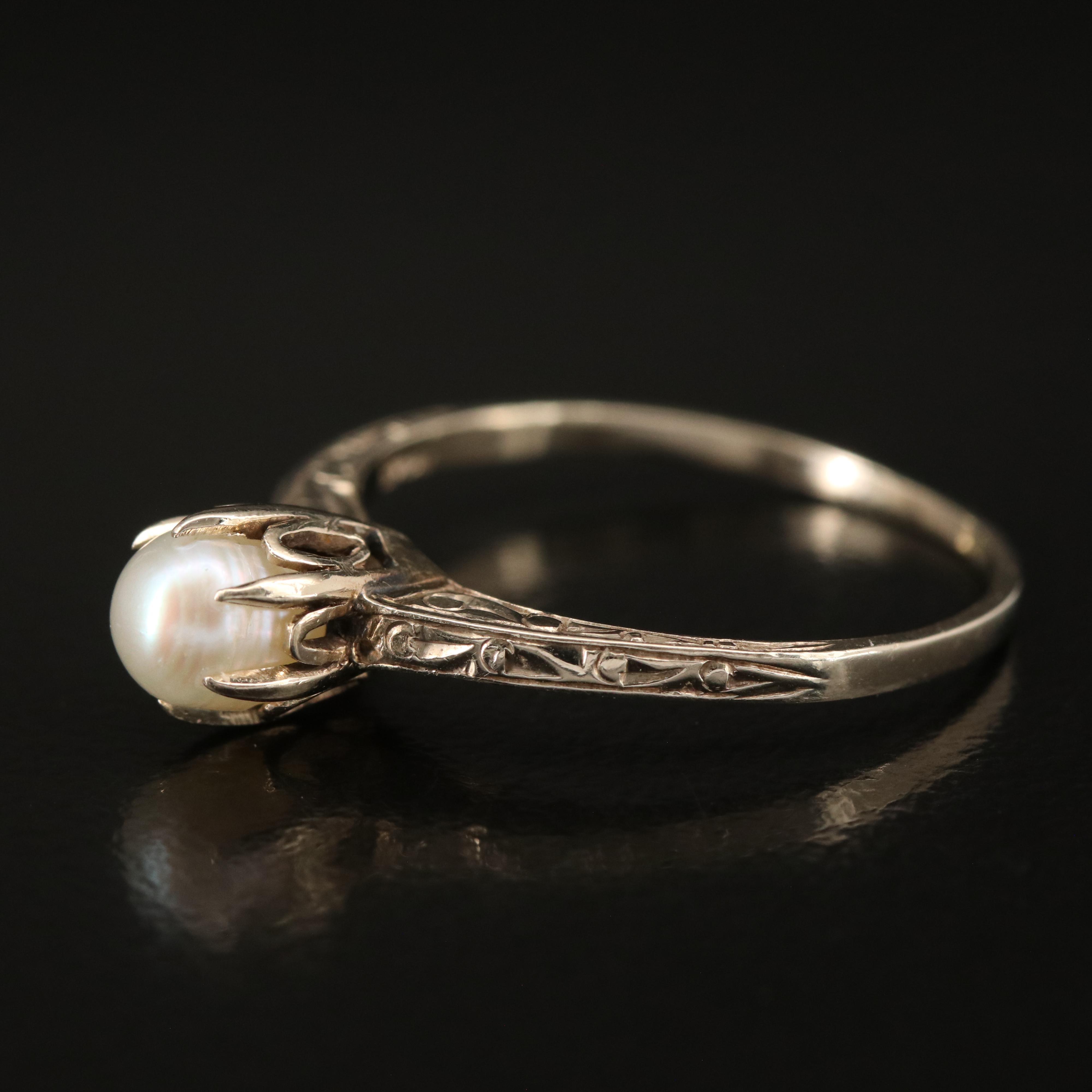 Antique 14K Pearl Ring