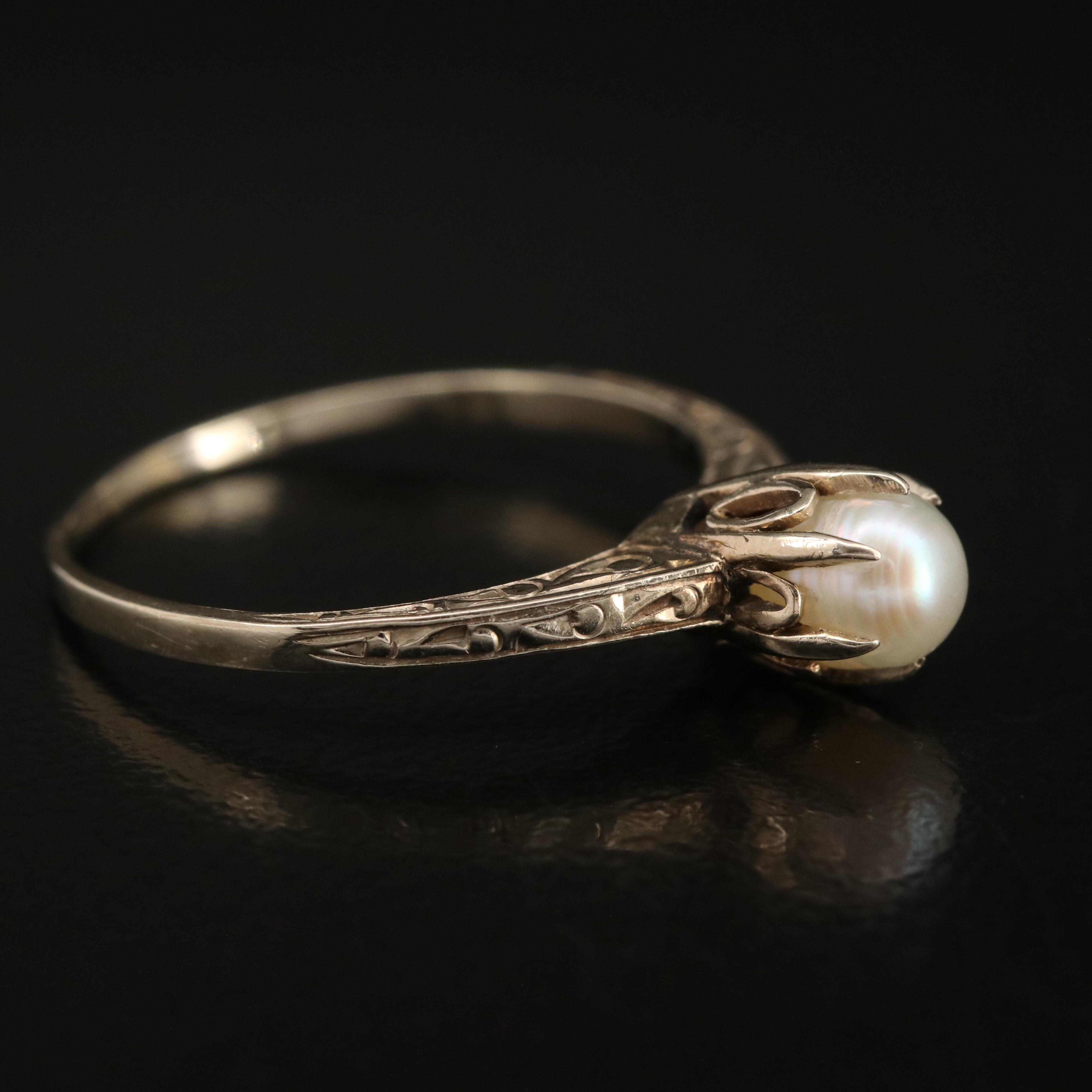 Antique 14K Pearl Ring
