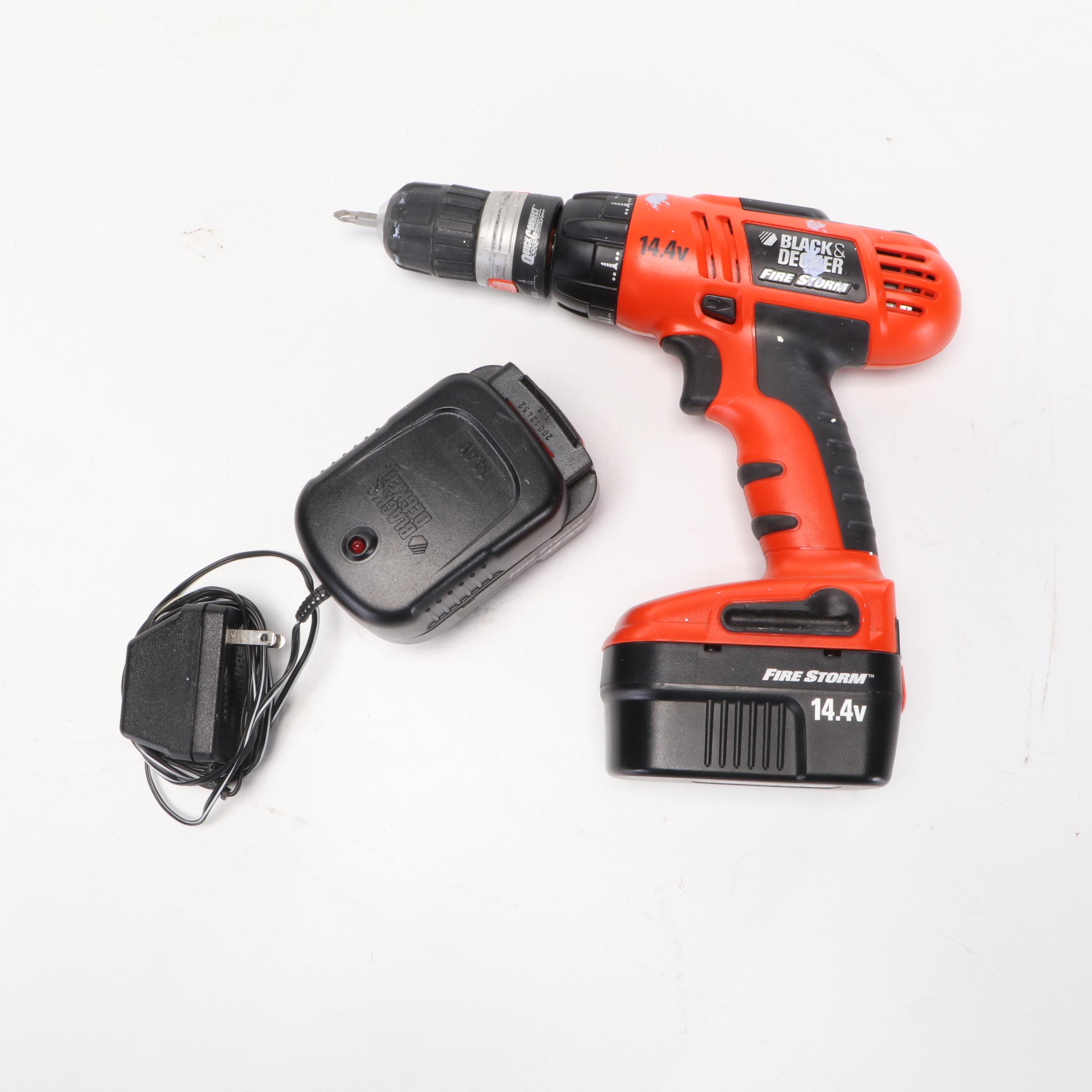 Black & Decker FireStorm Drill with Tool Box and Hand Tools