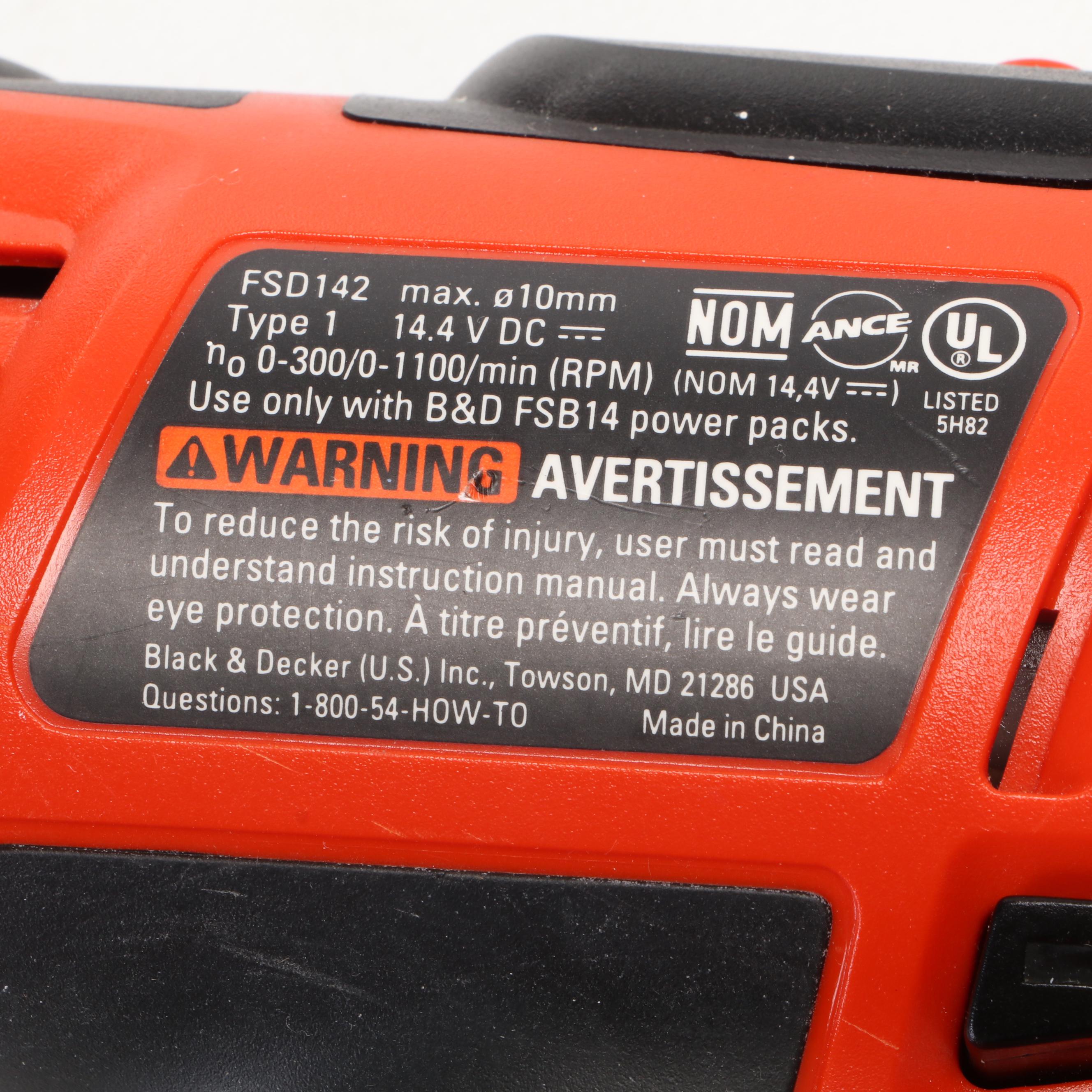 Black & Decker FireStorm Drill with Tool Box and Hand Tools