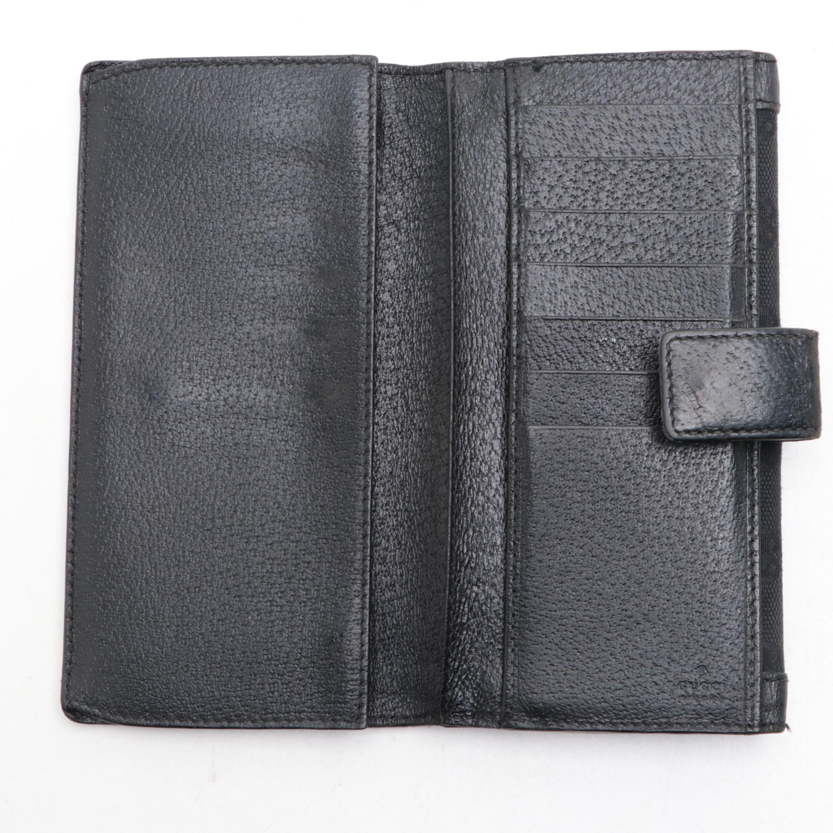 Gucci Charmy Wallet in GG Monogram Canvas and Cinghiale Leather