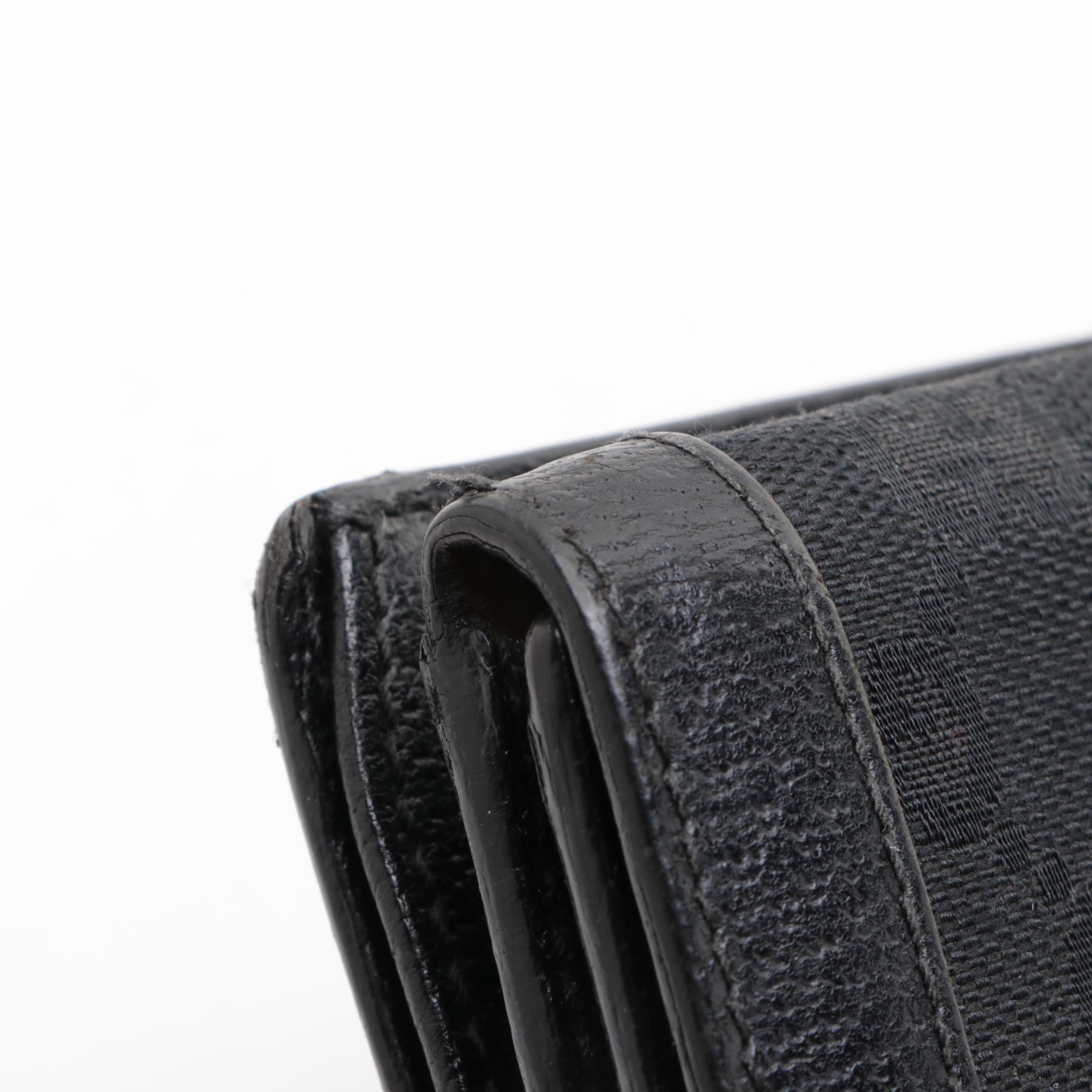 Gucci Charmy Wallet in GG Monogram Canvas and Cinghiale Leather