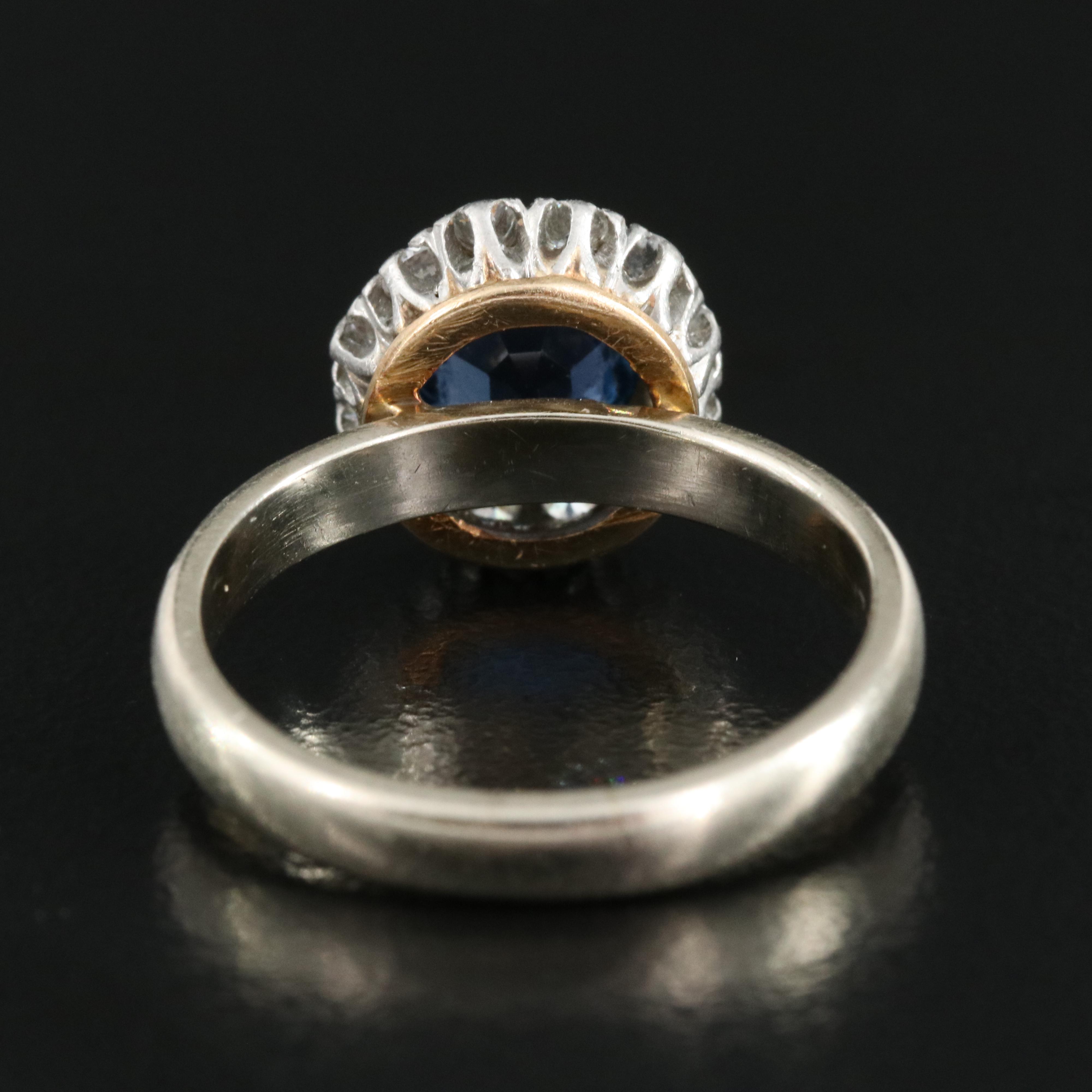 14K and Platinum Sapphire and Diamond Ring