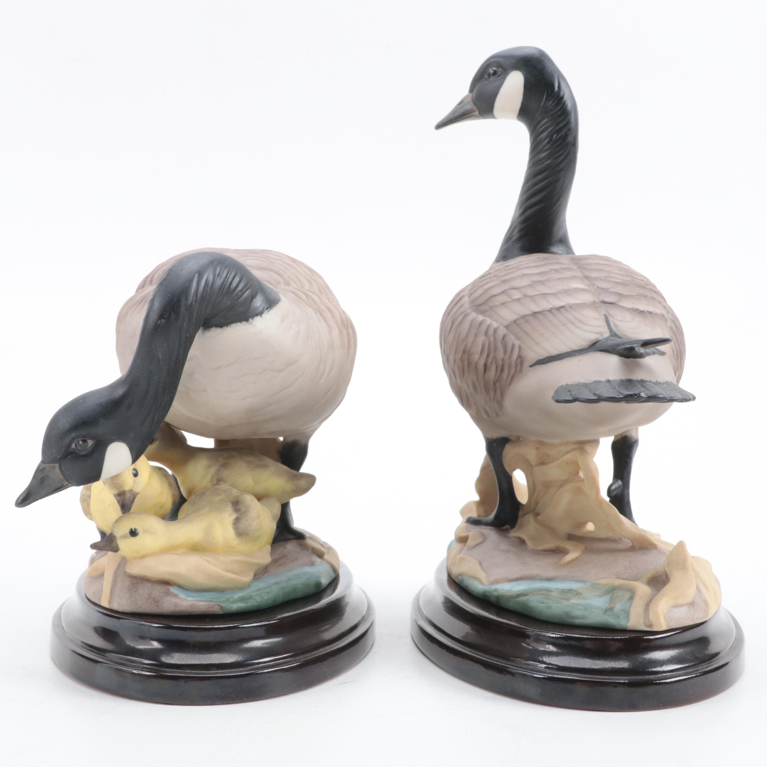 Boehm "Canada Geese" Porcelain Figurine Pair with Bases