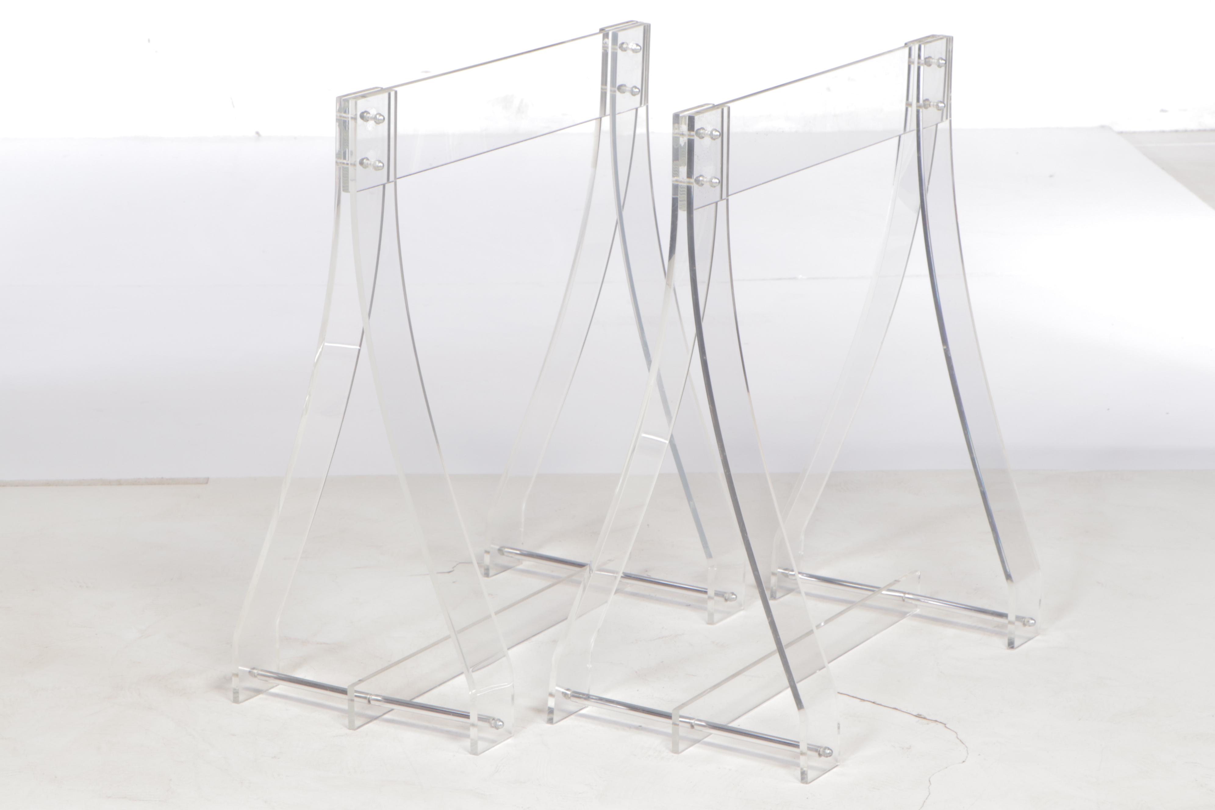 Modern Smoked Glass and Acrylic Base Dining Table