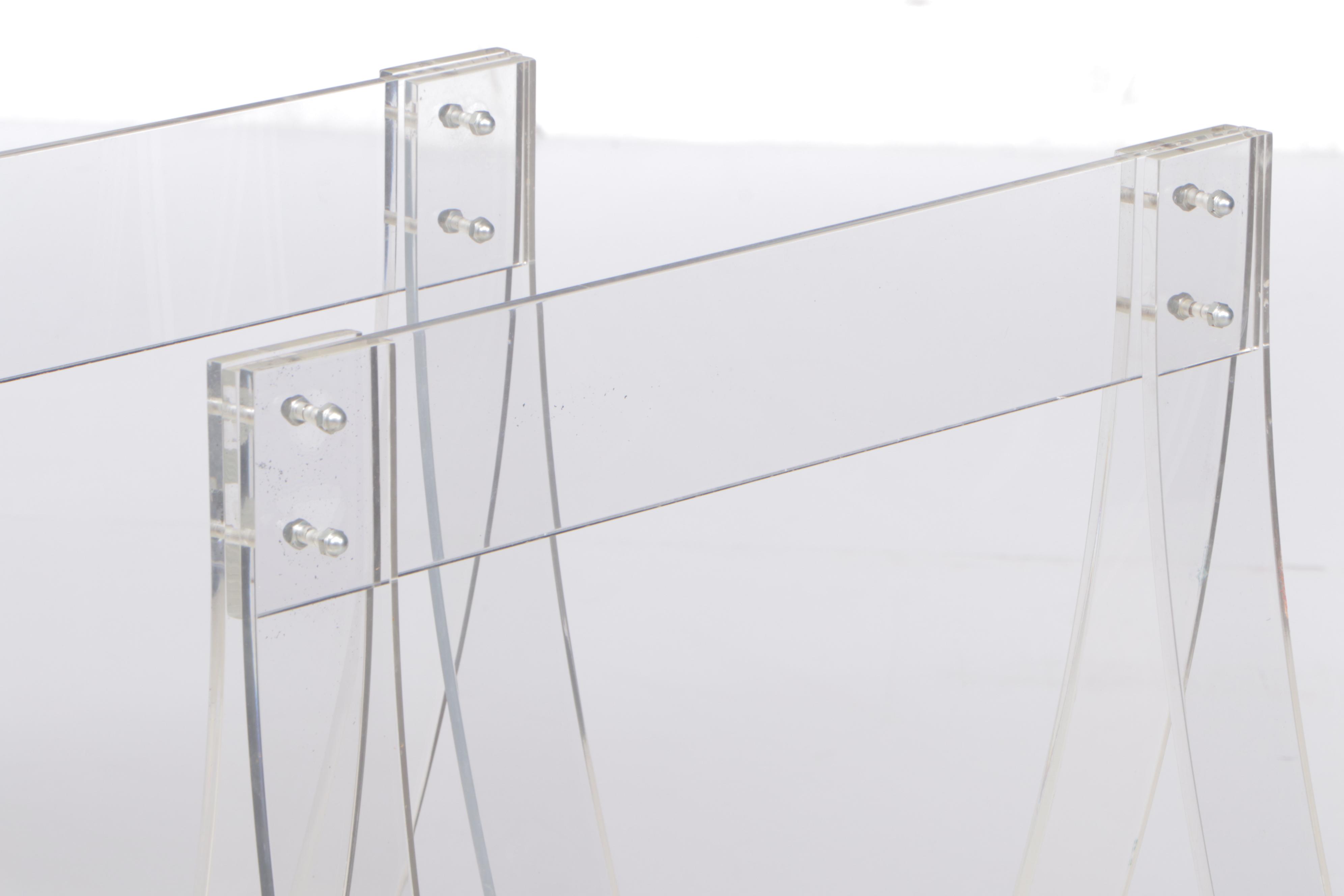 Modern Smoked Glass and Acrylic Base Dining Table