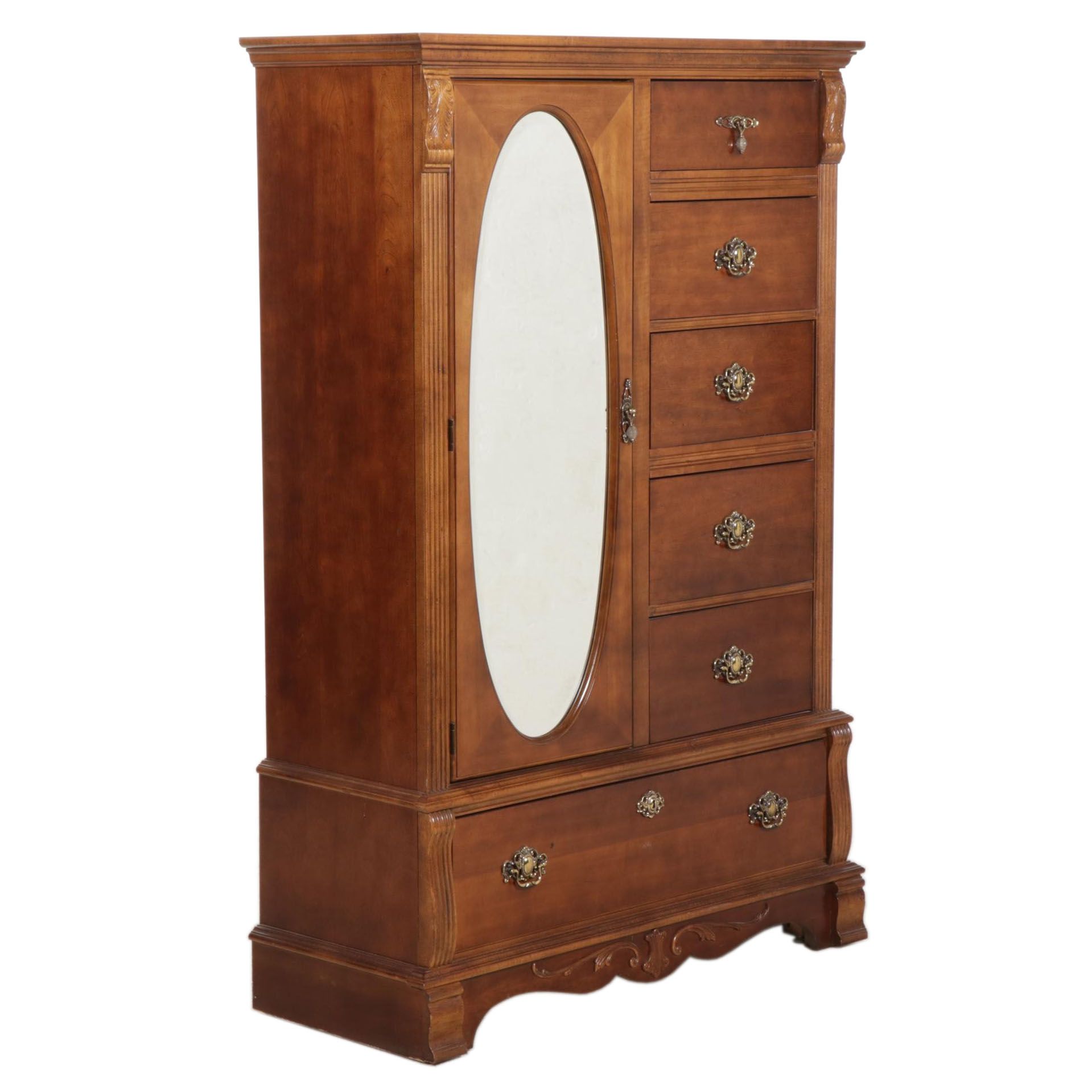 Victorian Style Walnut Chifferobe, 21st Century