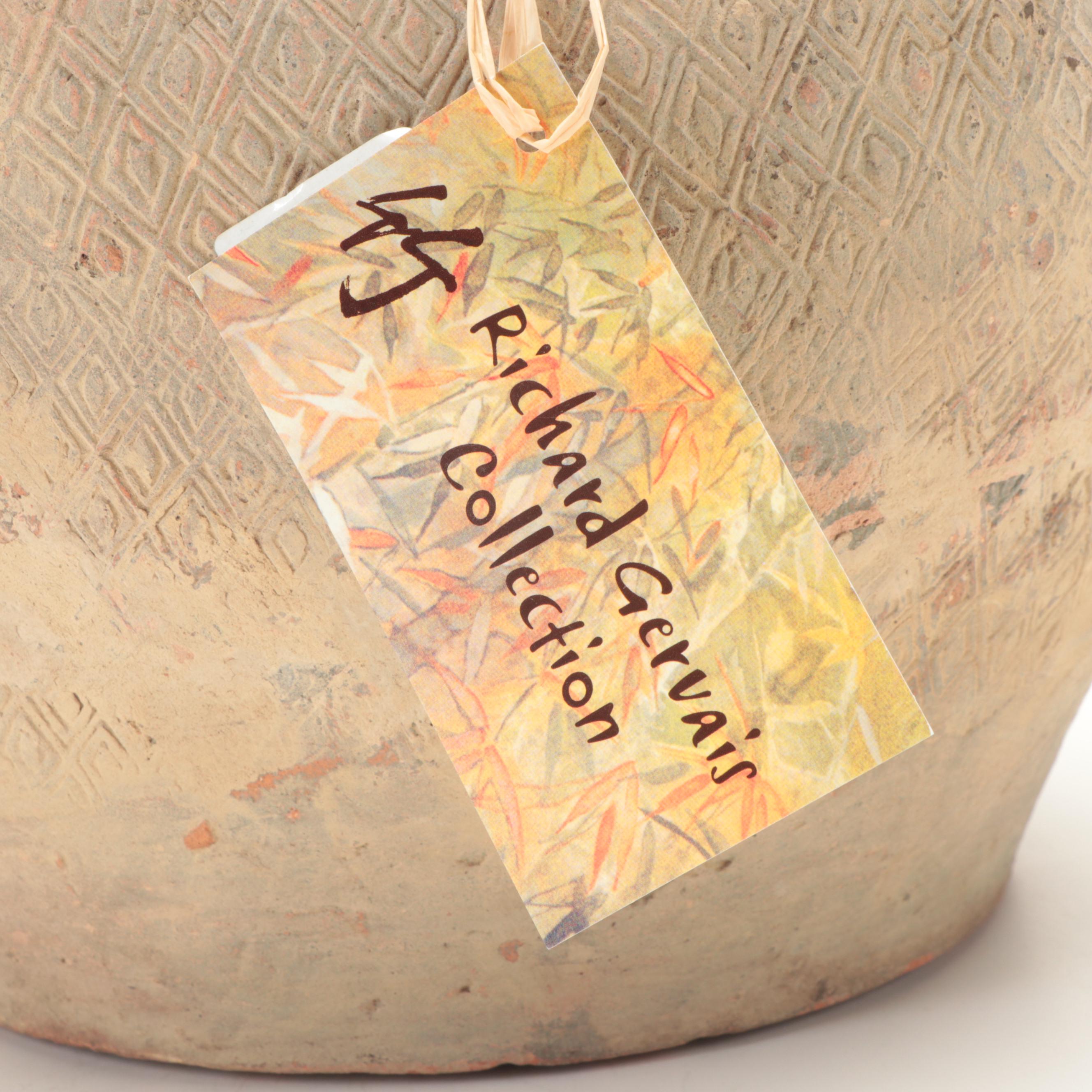 Excavated North Vietnamese Incised Diamond Motif Earthenware Jar, Probably Han