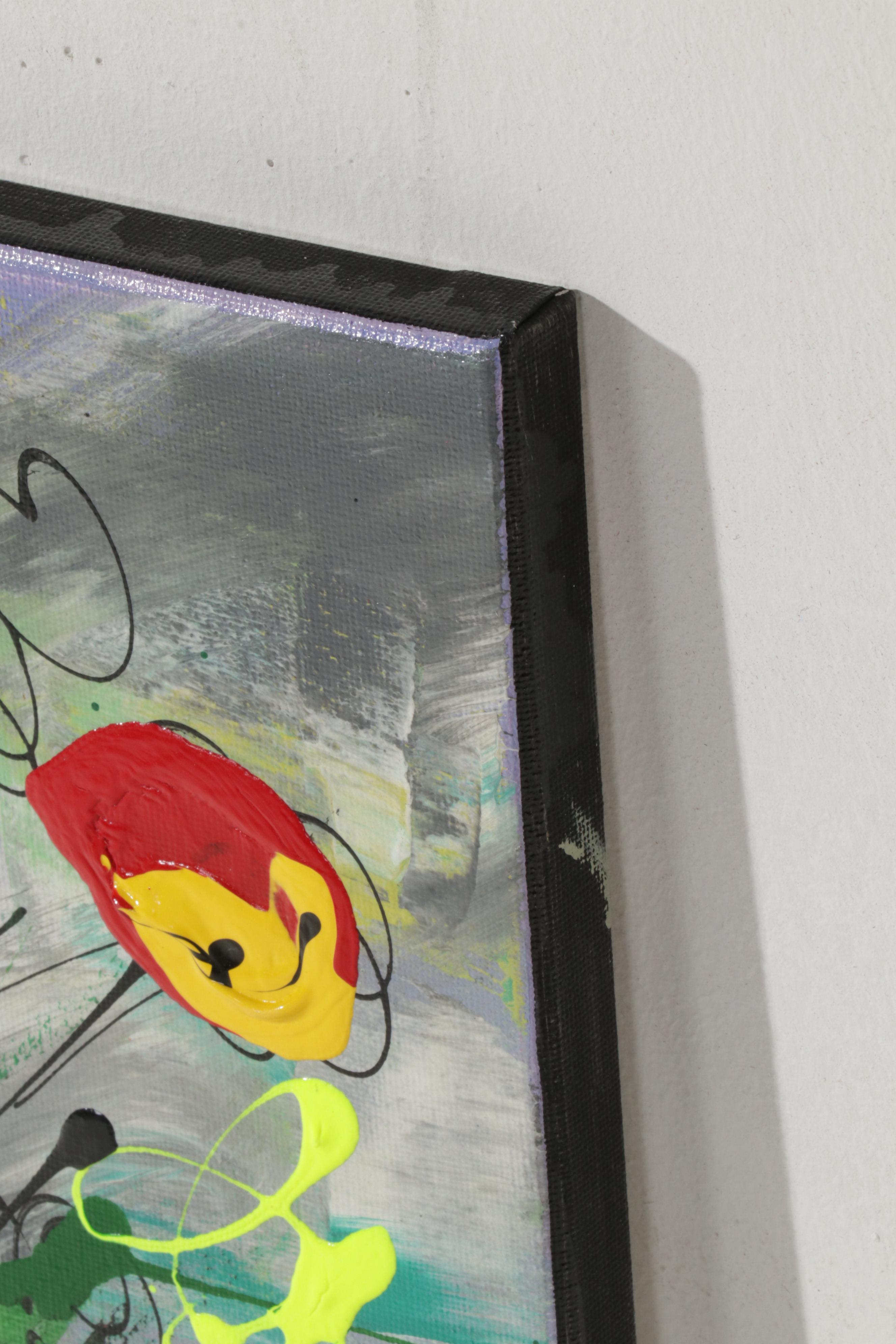 Farshad Lanjani Floral Still Life Acrylic Painting, 21st Century