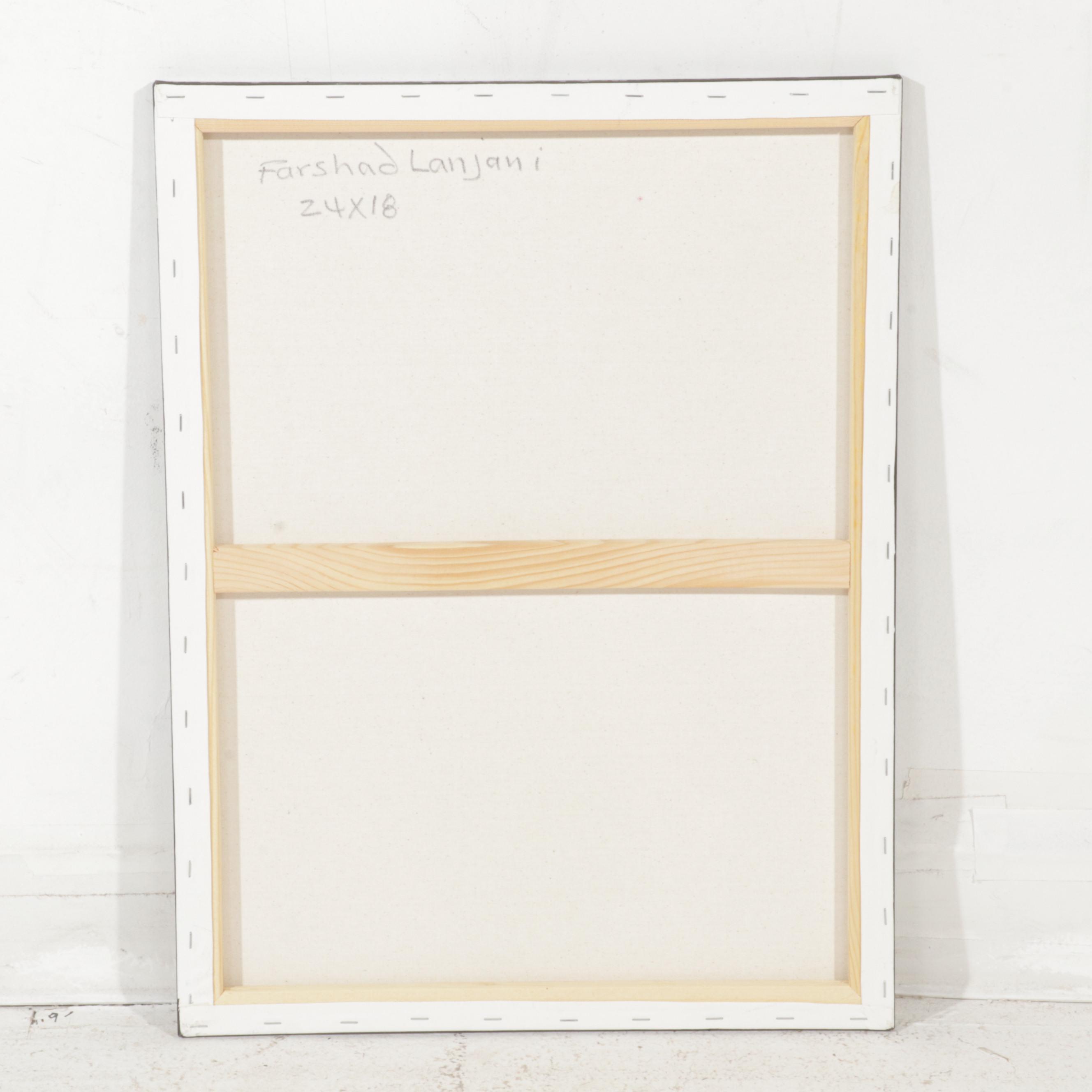 Farshad Lanjani Floral Still Life Acrylic Painting, 21st Century