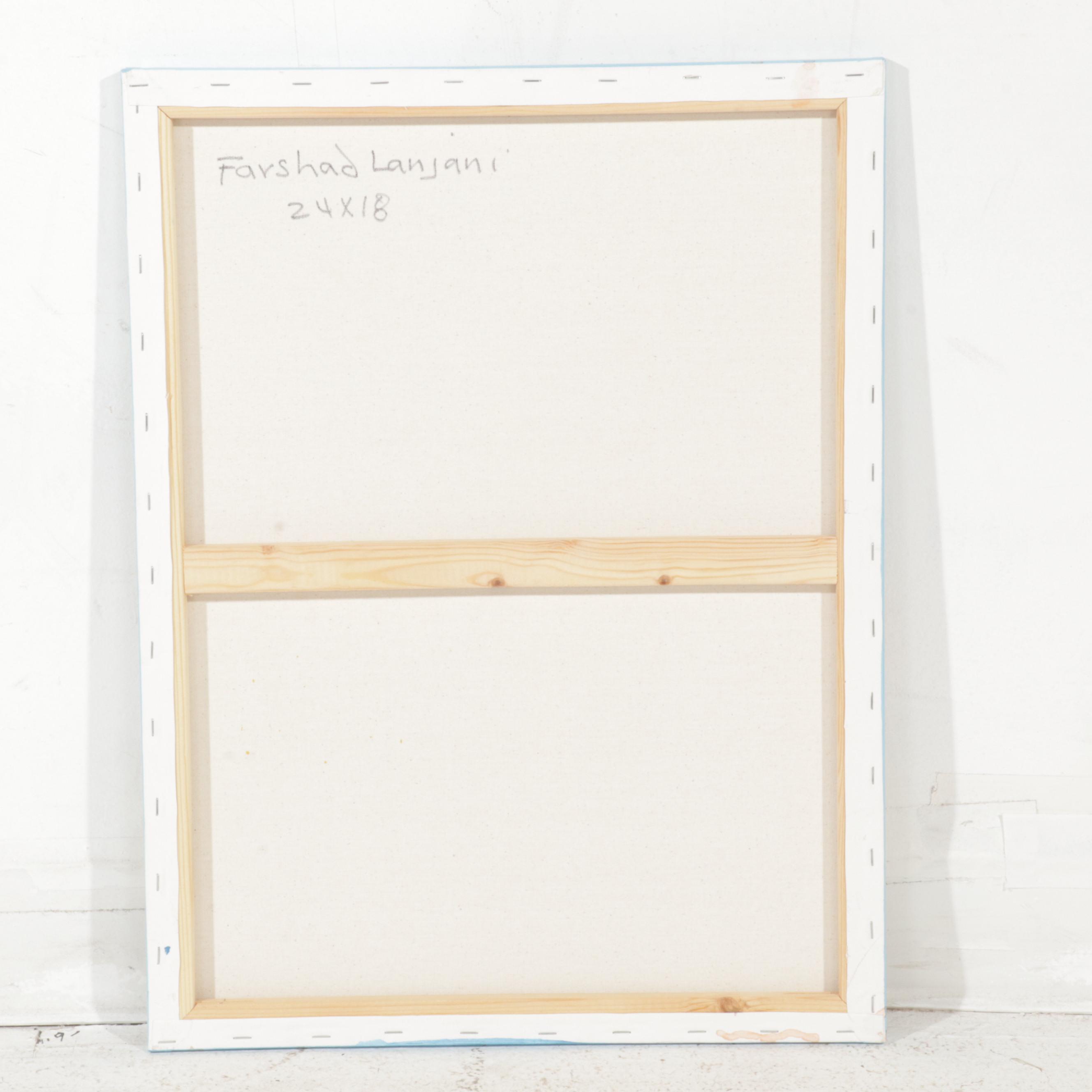 Farshad Lanjani Sunflowers Still Life Acrylic Painting, 21st Century