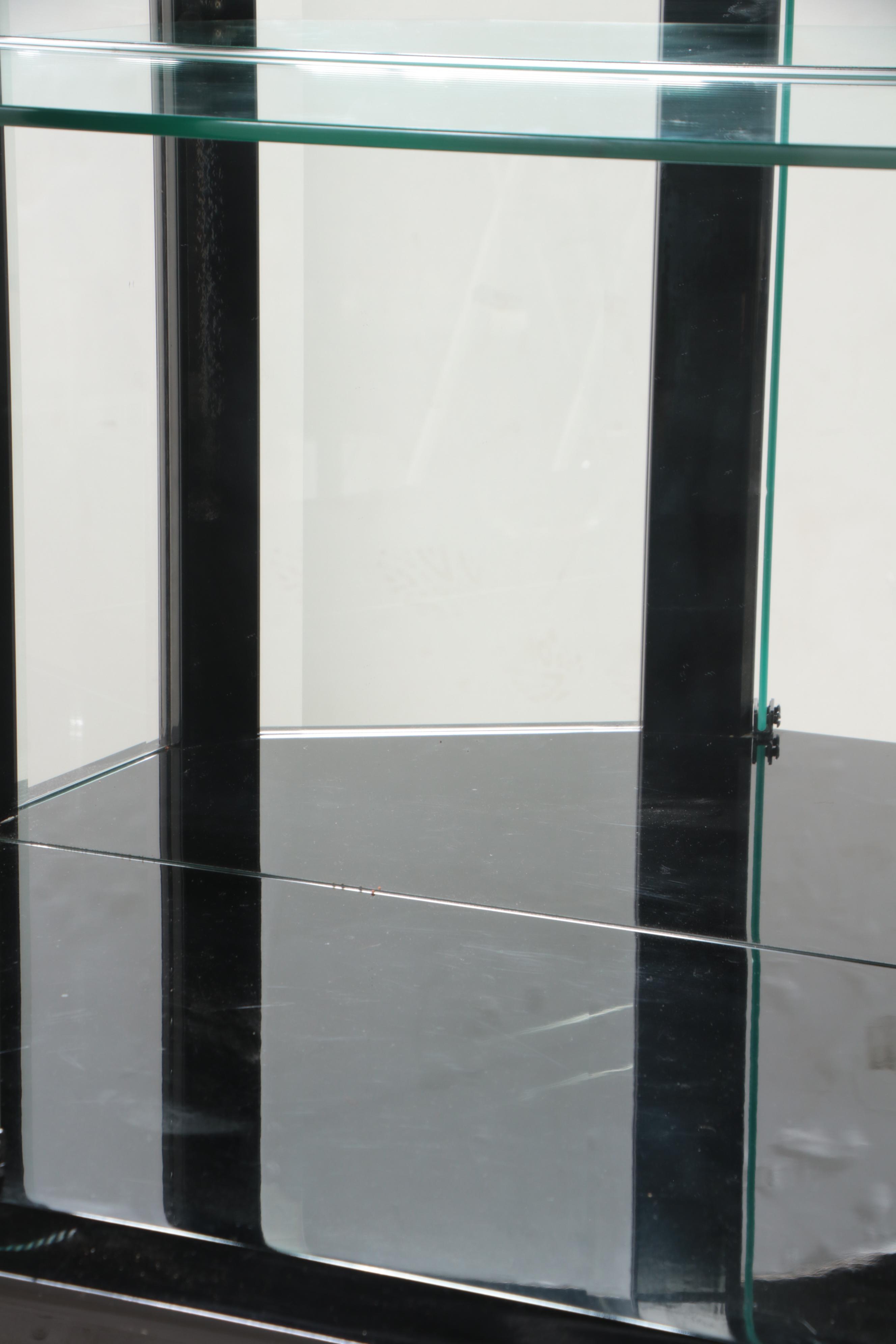 Ebonized Wood and Glass China Cabinet