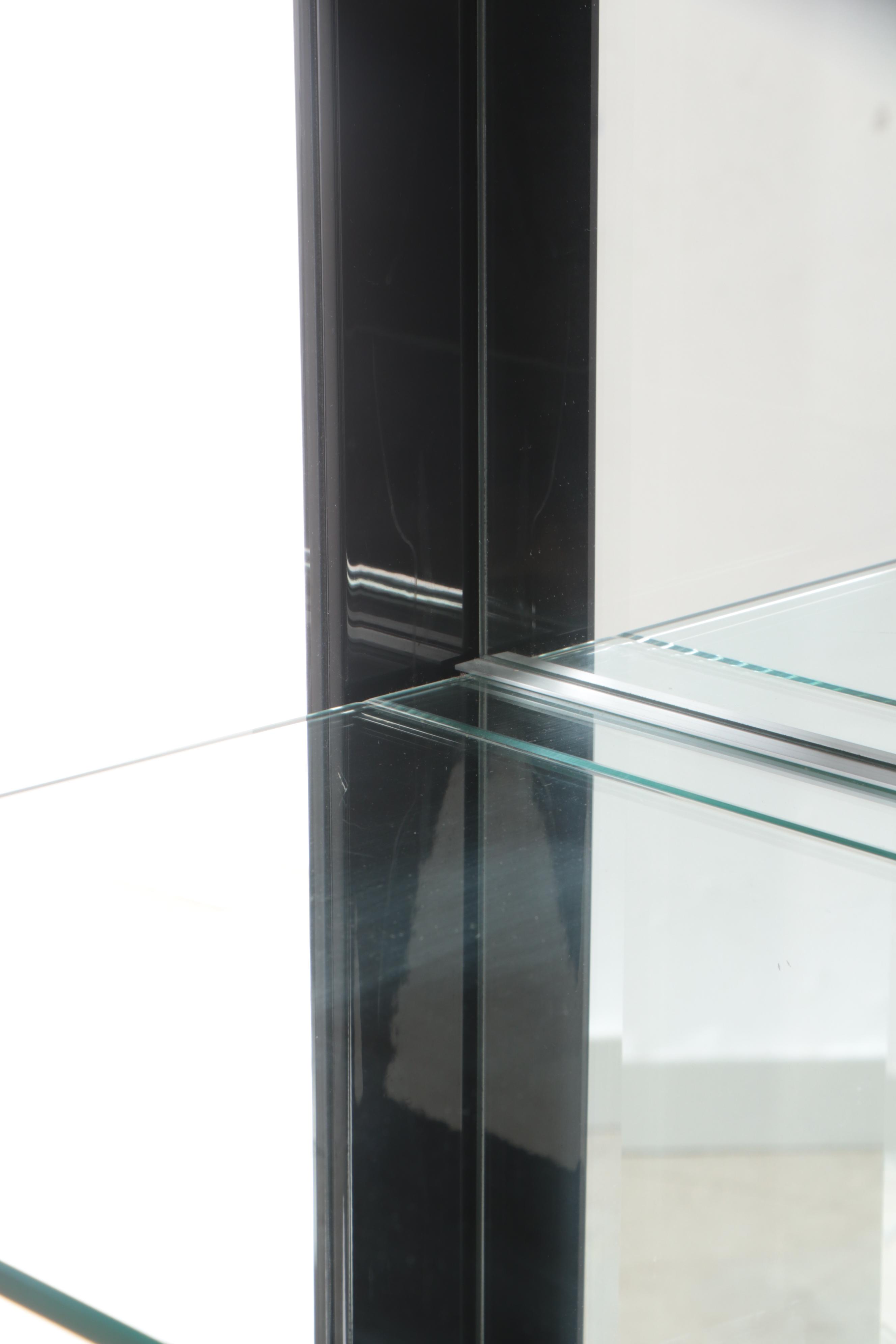 Ebonized Wood and Glass China Cabinet