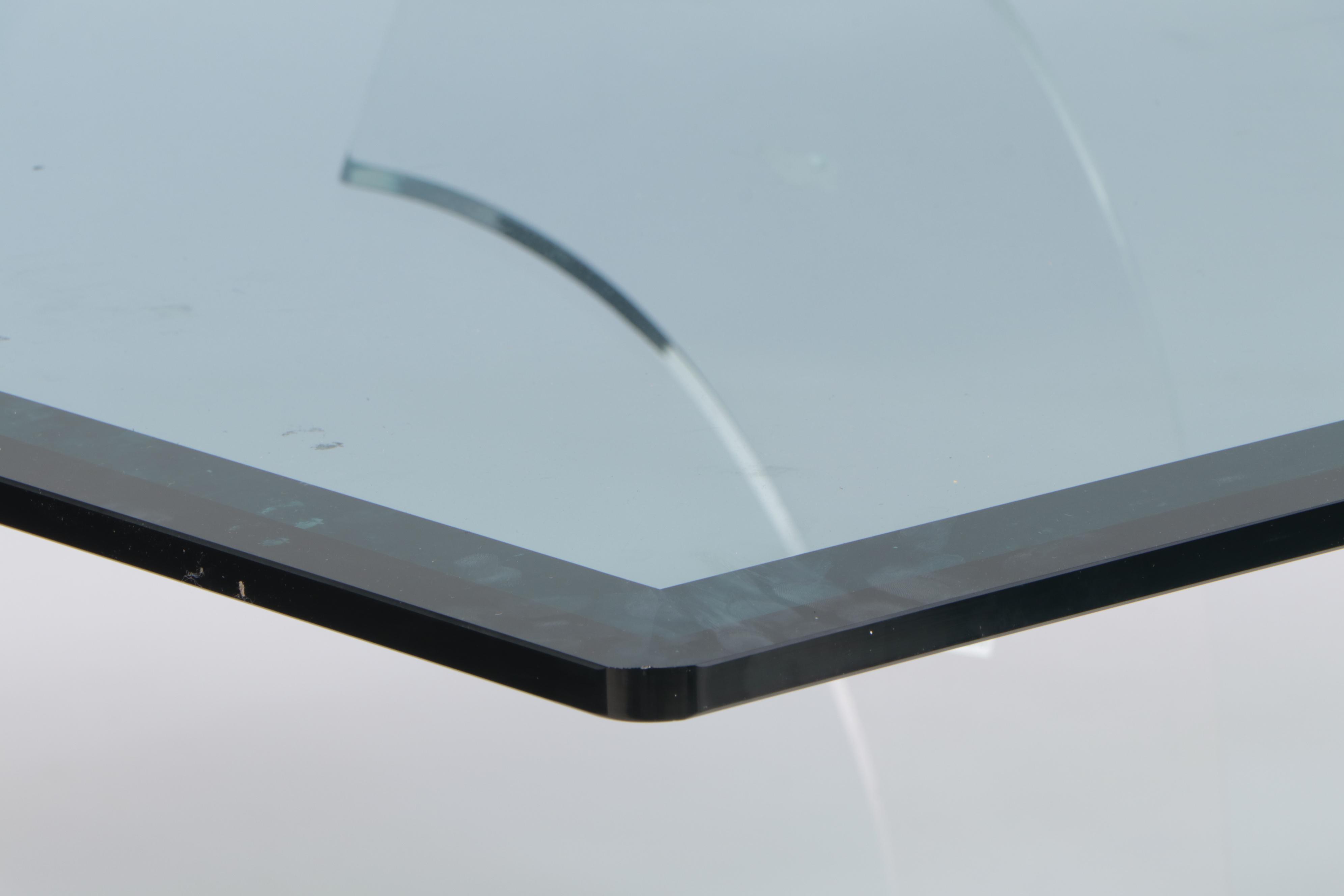 Acrylic Pedestal and Glass Top Dining Table, Late 20th Century