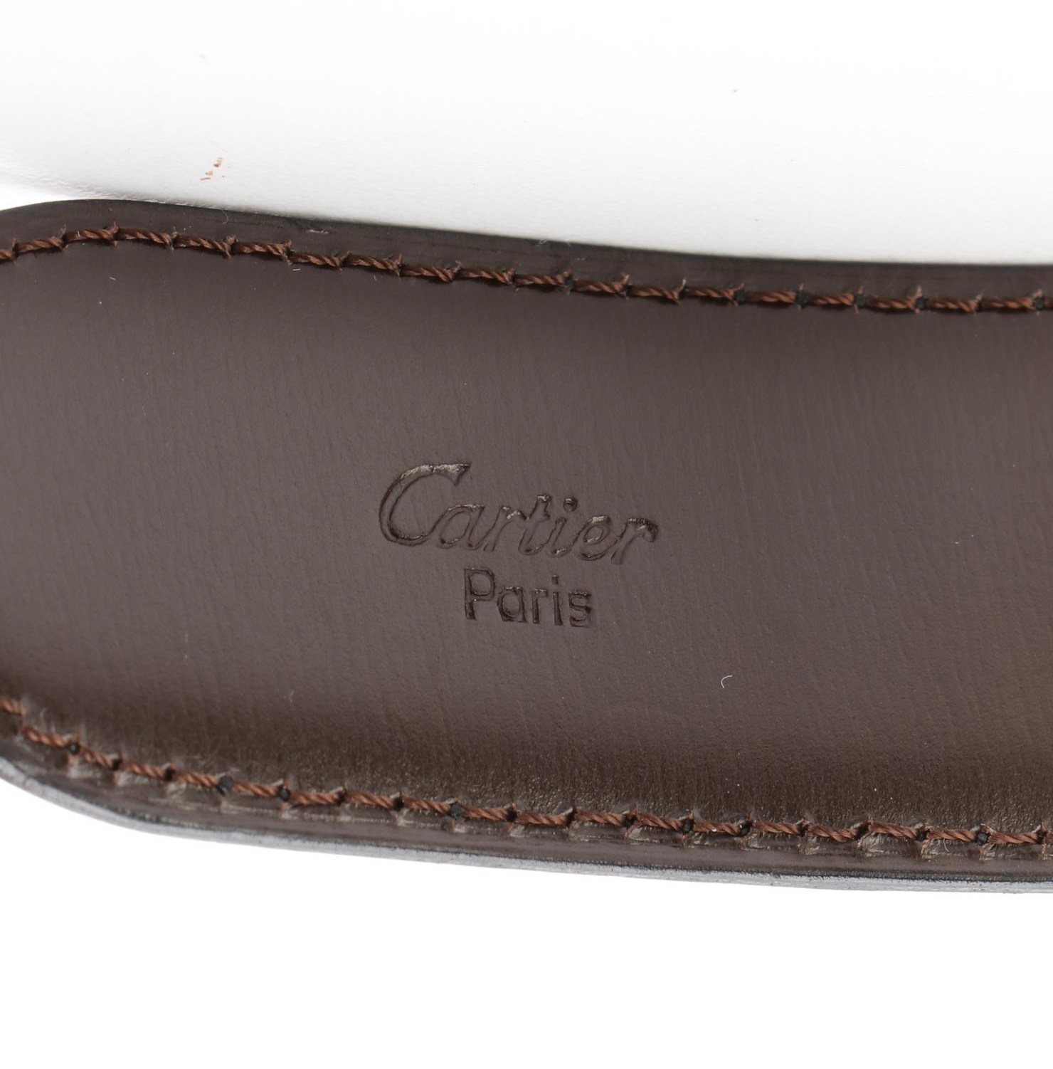 Cartier Reversible Elephant Belt in Black and Brown Smooth Leather with Box