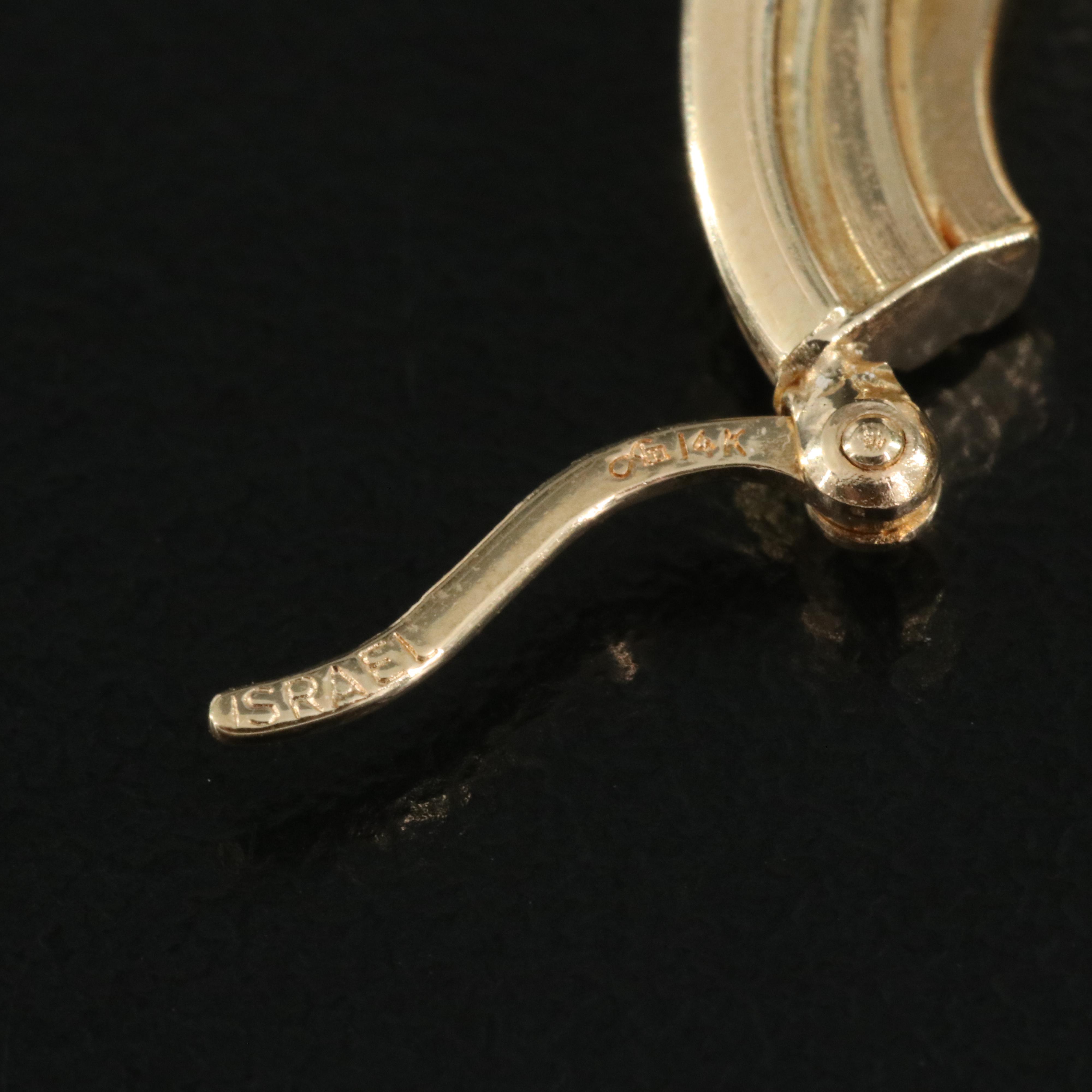 14K Tiered Hoop Earrings