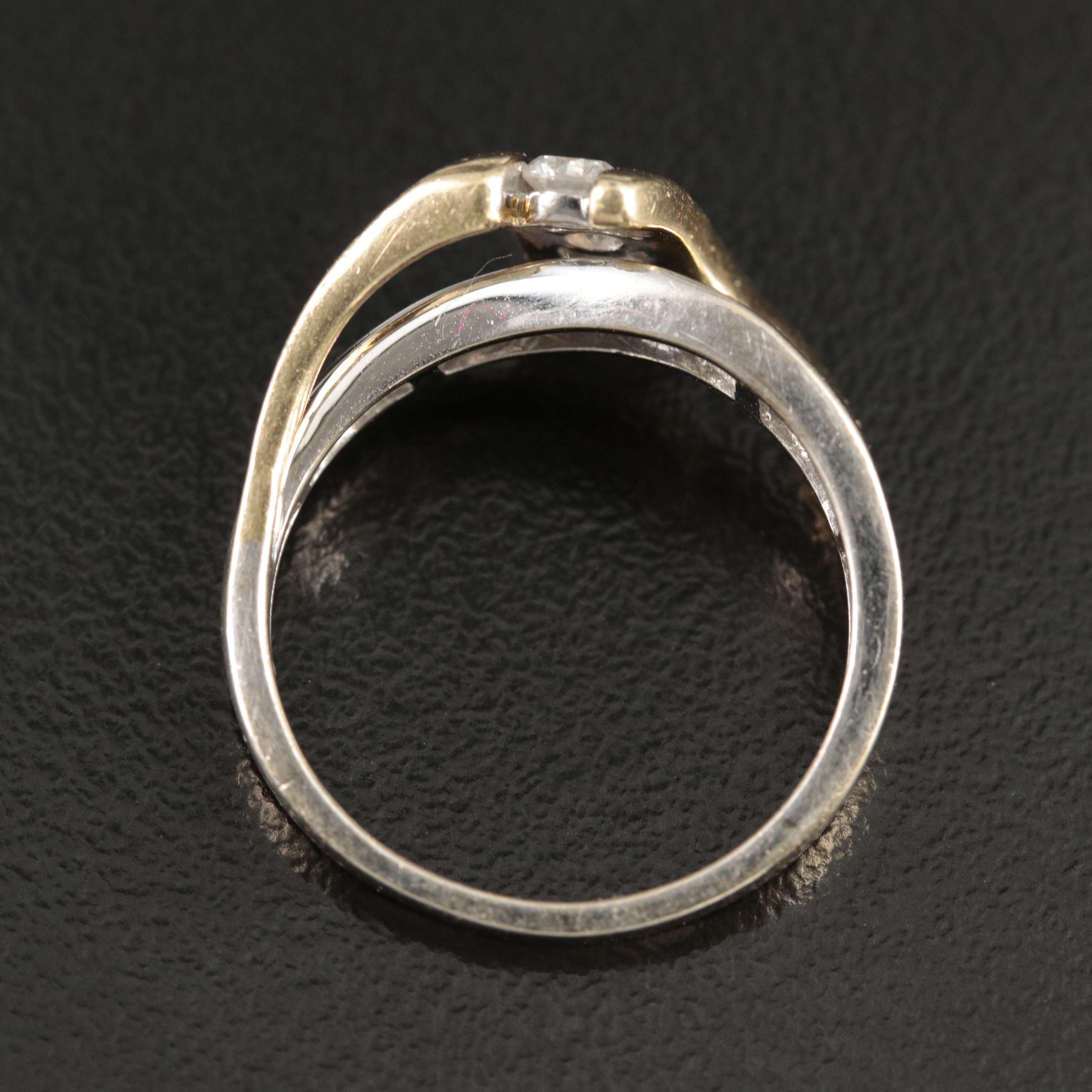 14K Two-Tone Gold 0.56 CTW Diamond Crossover Ring