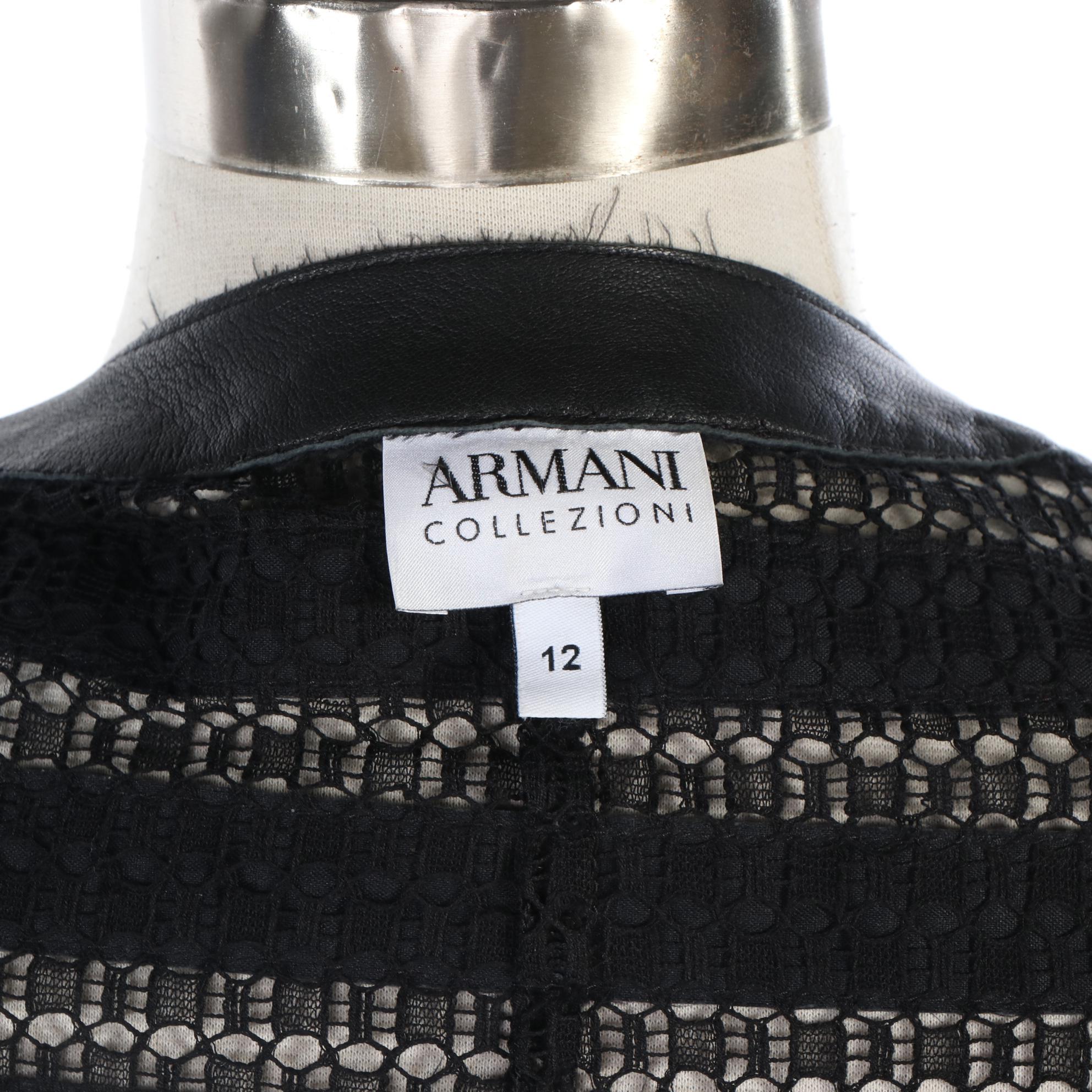 Armani Collezioni Leather and Crochet Jacket