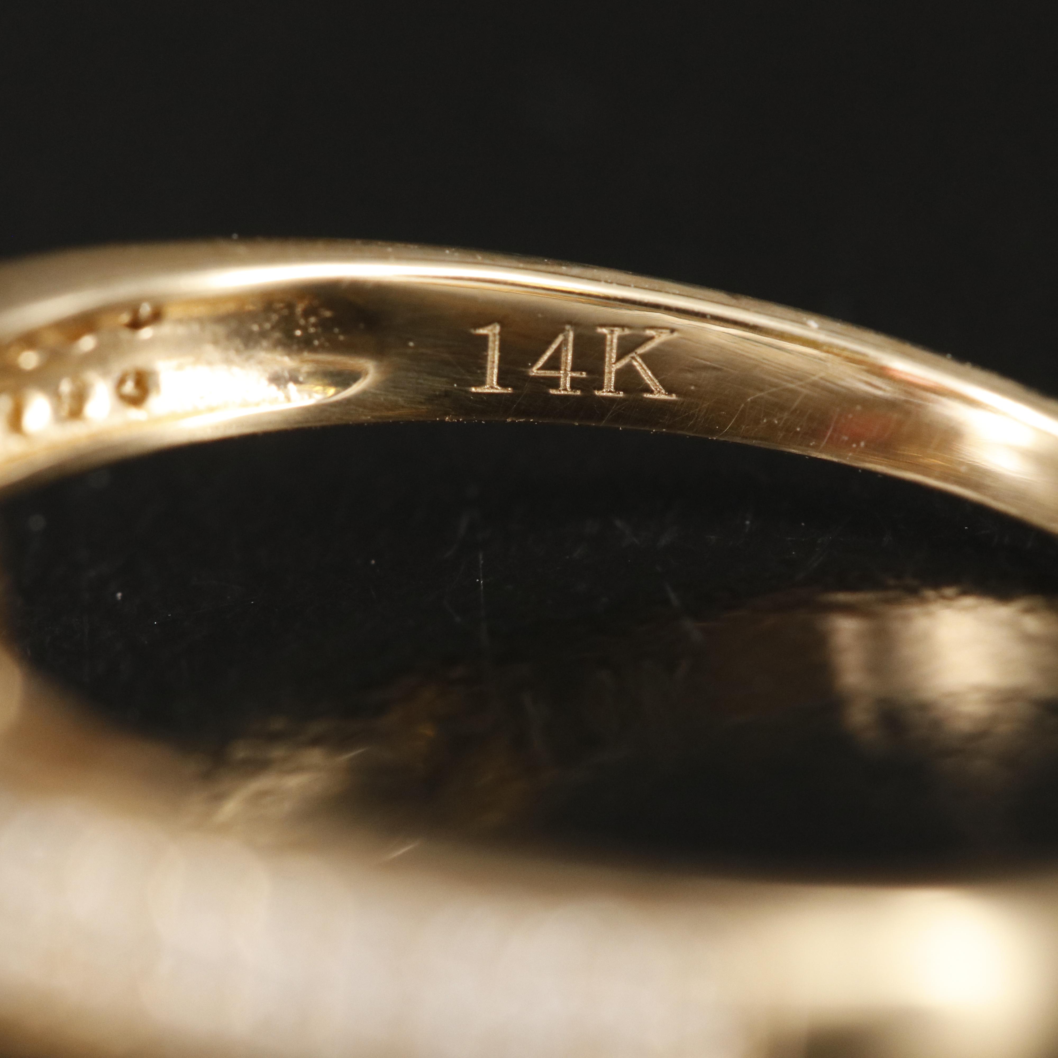 14K Garnet and Diamond Ring