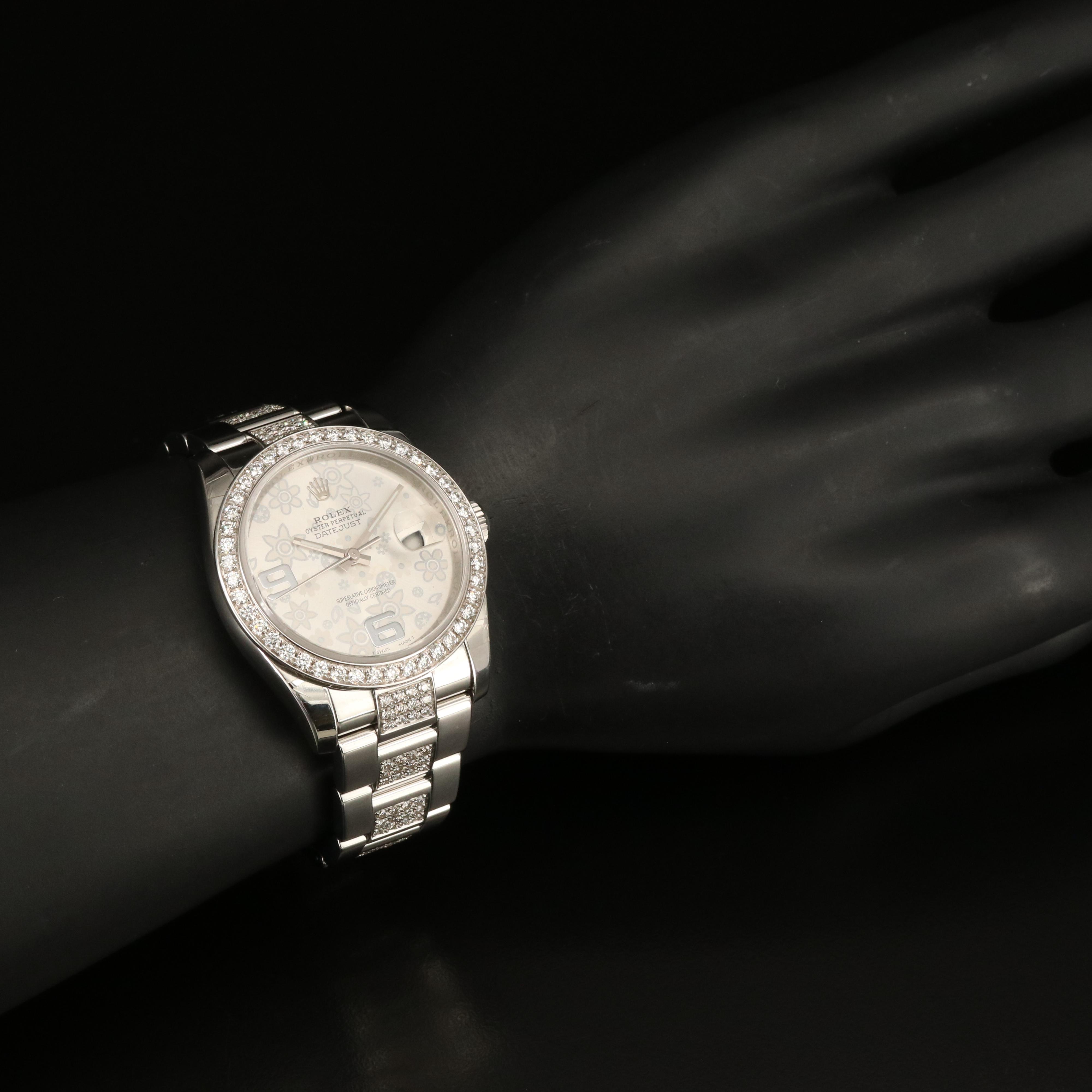 Rolex Oyster Perpetual Datejust 4.49 CTW Diamond and Stainless Steel Watch