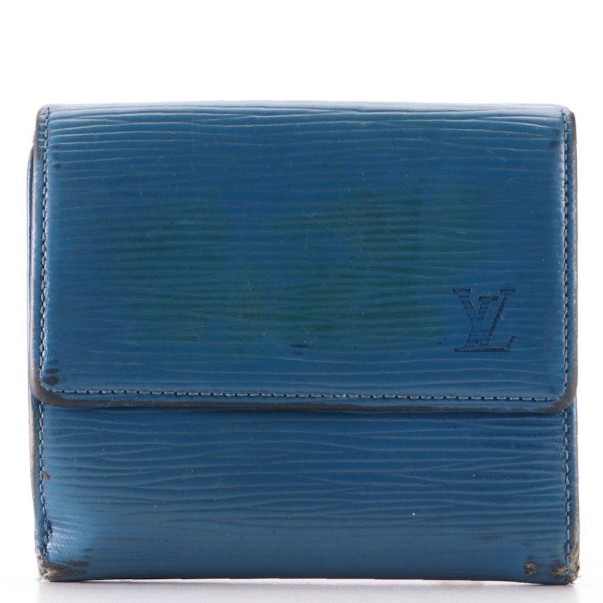 Louis Vuitton Elise Wallet in Toledo Blue Epi Leather