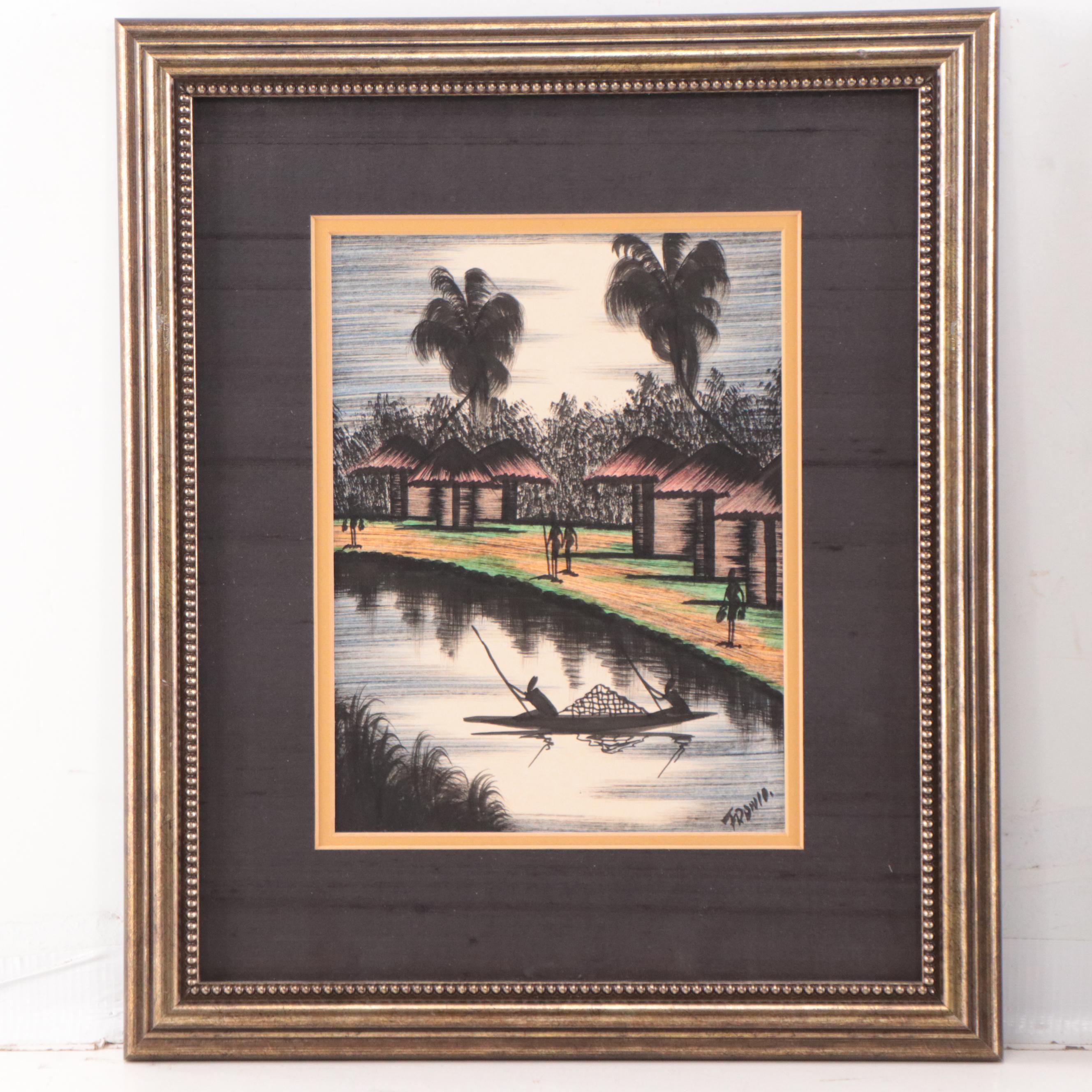 Franco Ink and Watercolor Tropical Landscapes