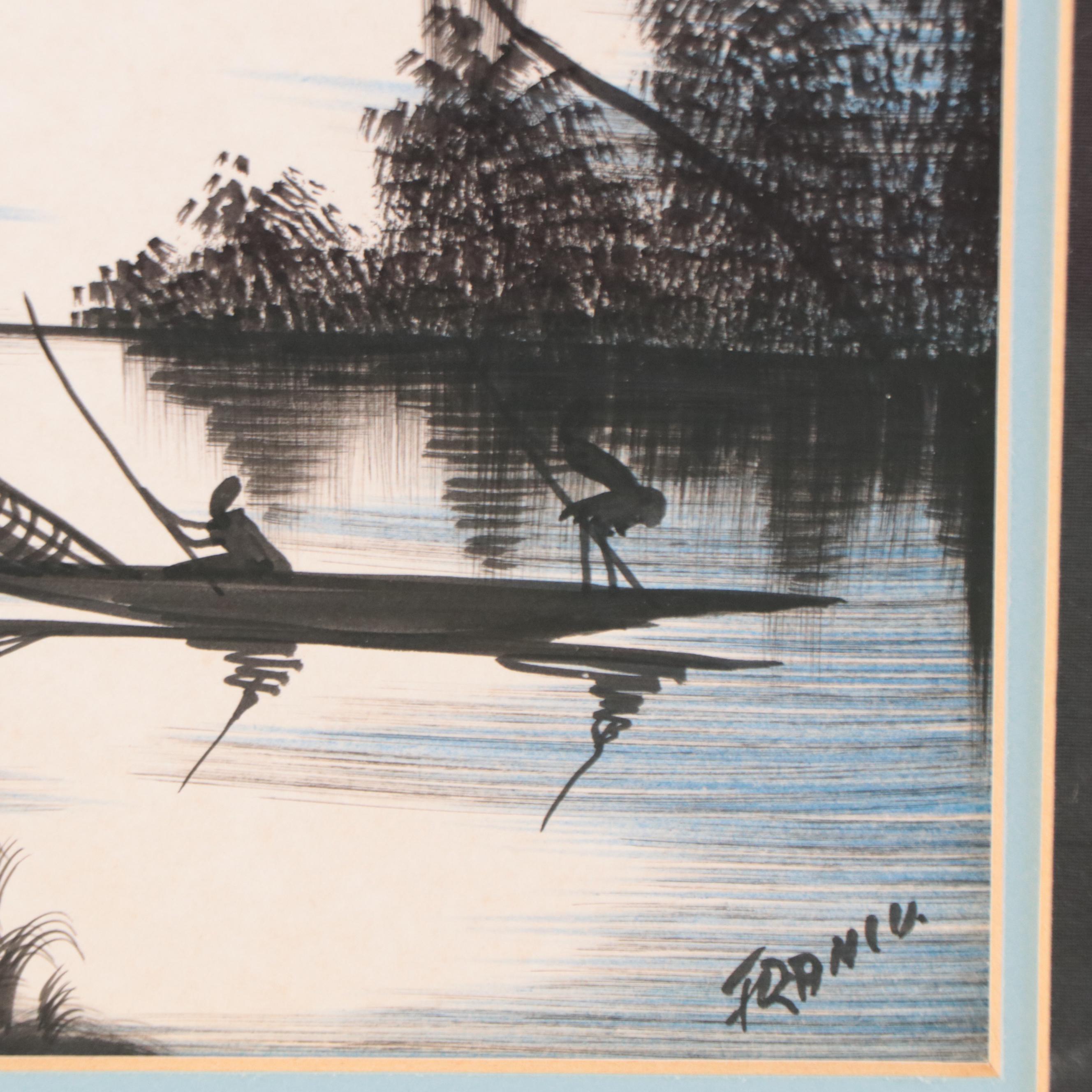 Franco Ink and Watercolor Tropical Landscapes