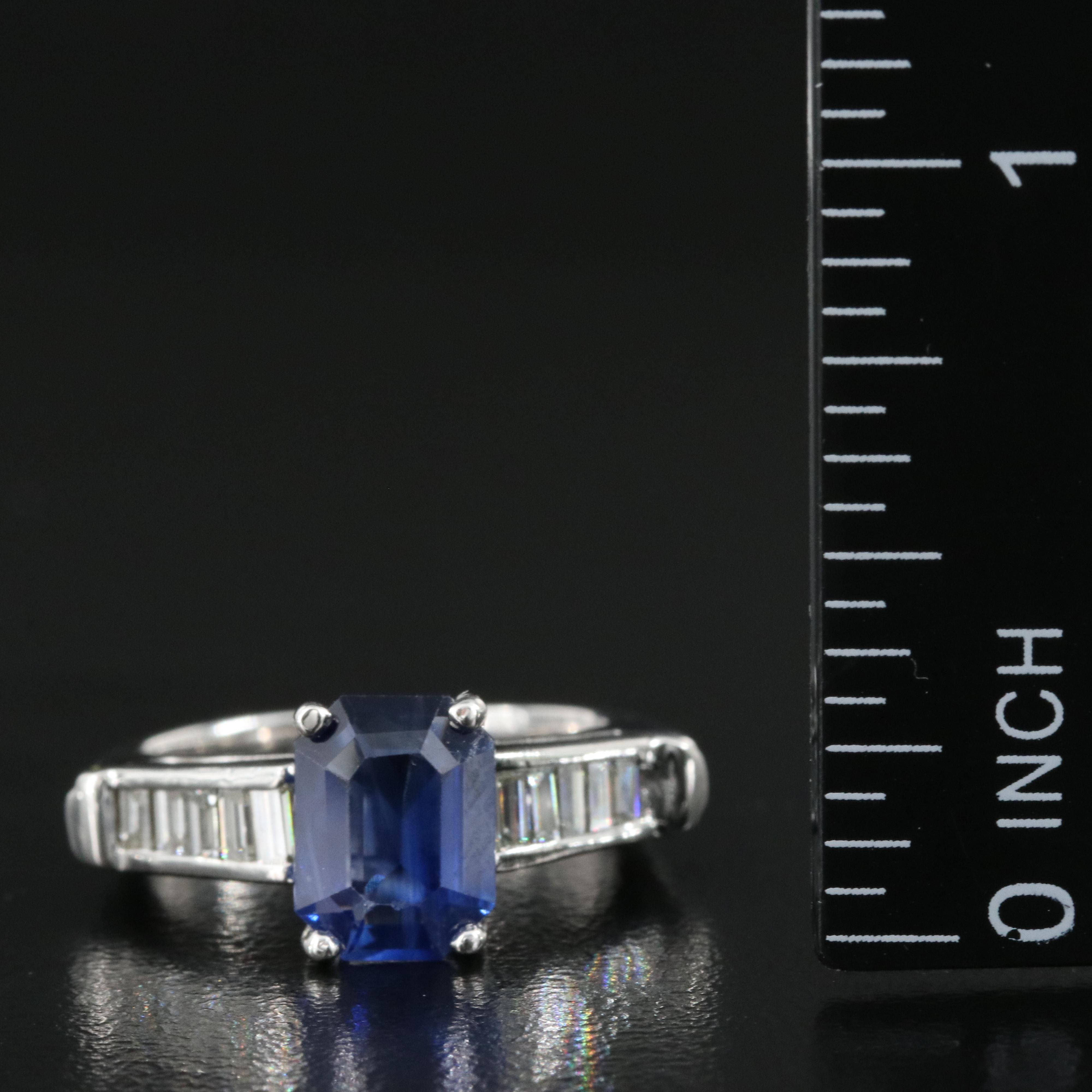 14K 1.67 CT Sapphire and Diamond Ring