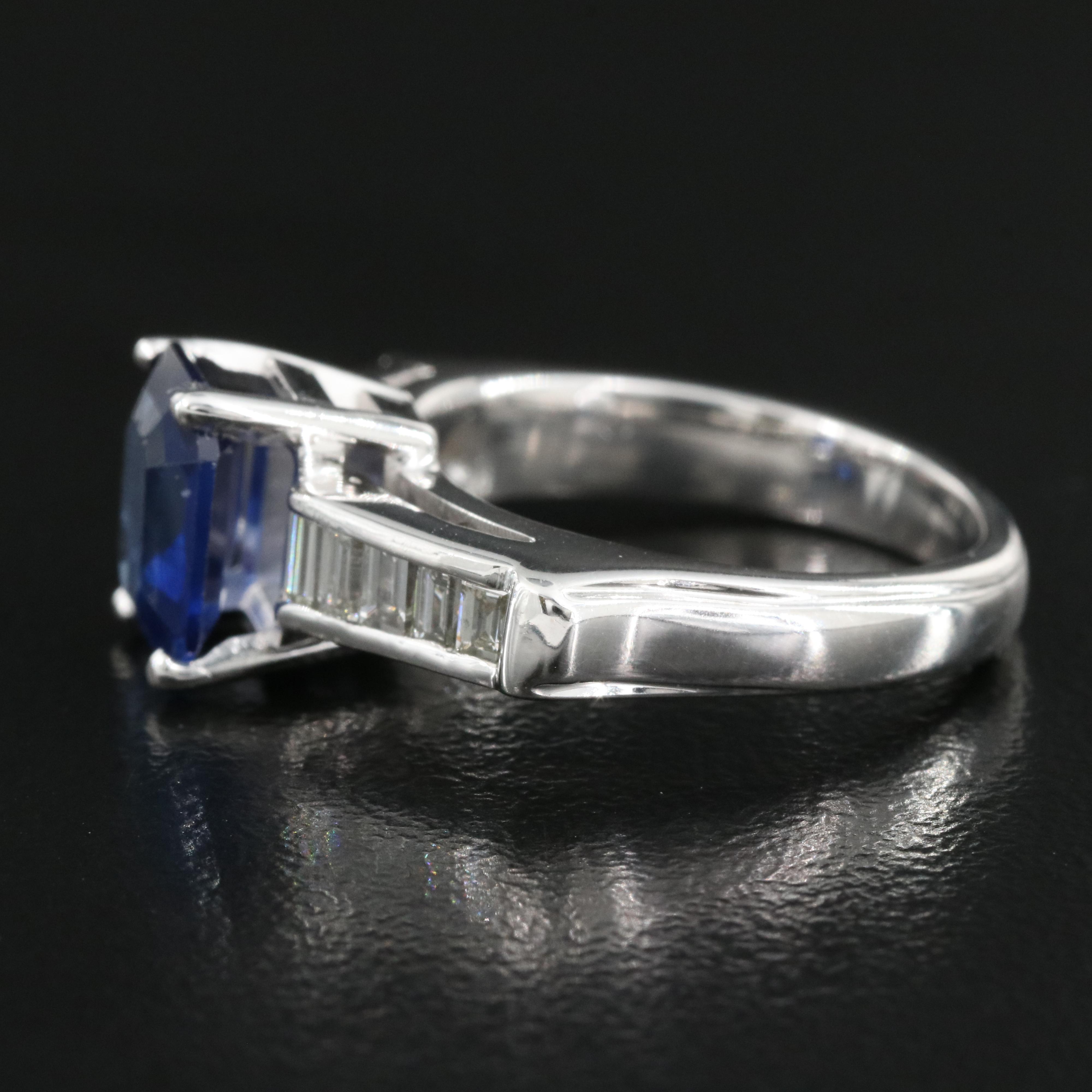 14K 1.67 CT Sapphire and Diamond Ring