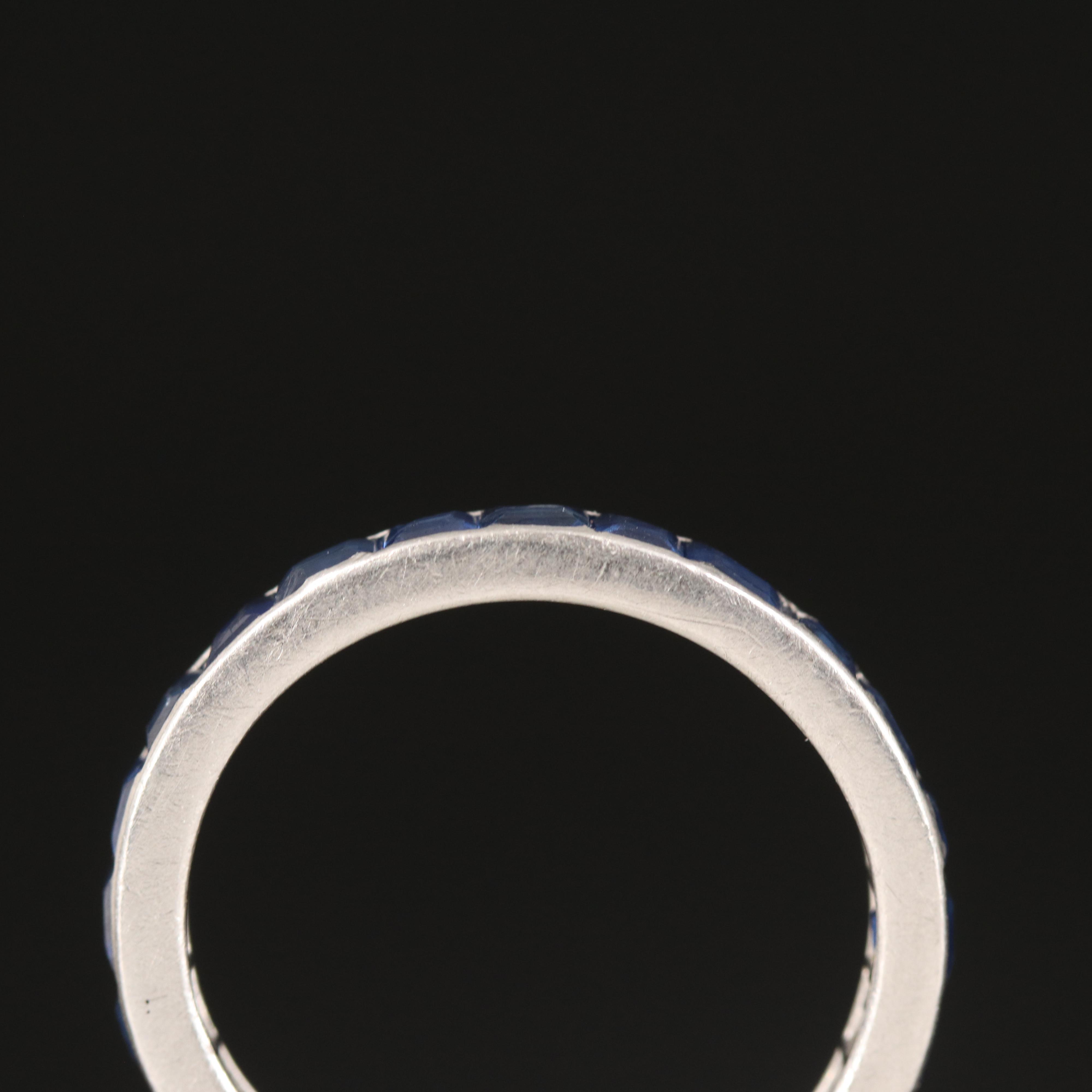 Platinum Sapphire Eternity Band