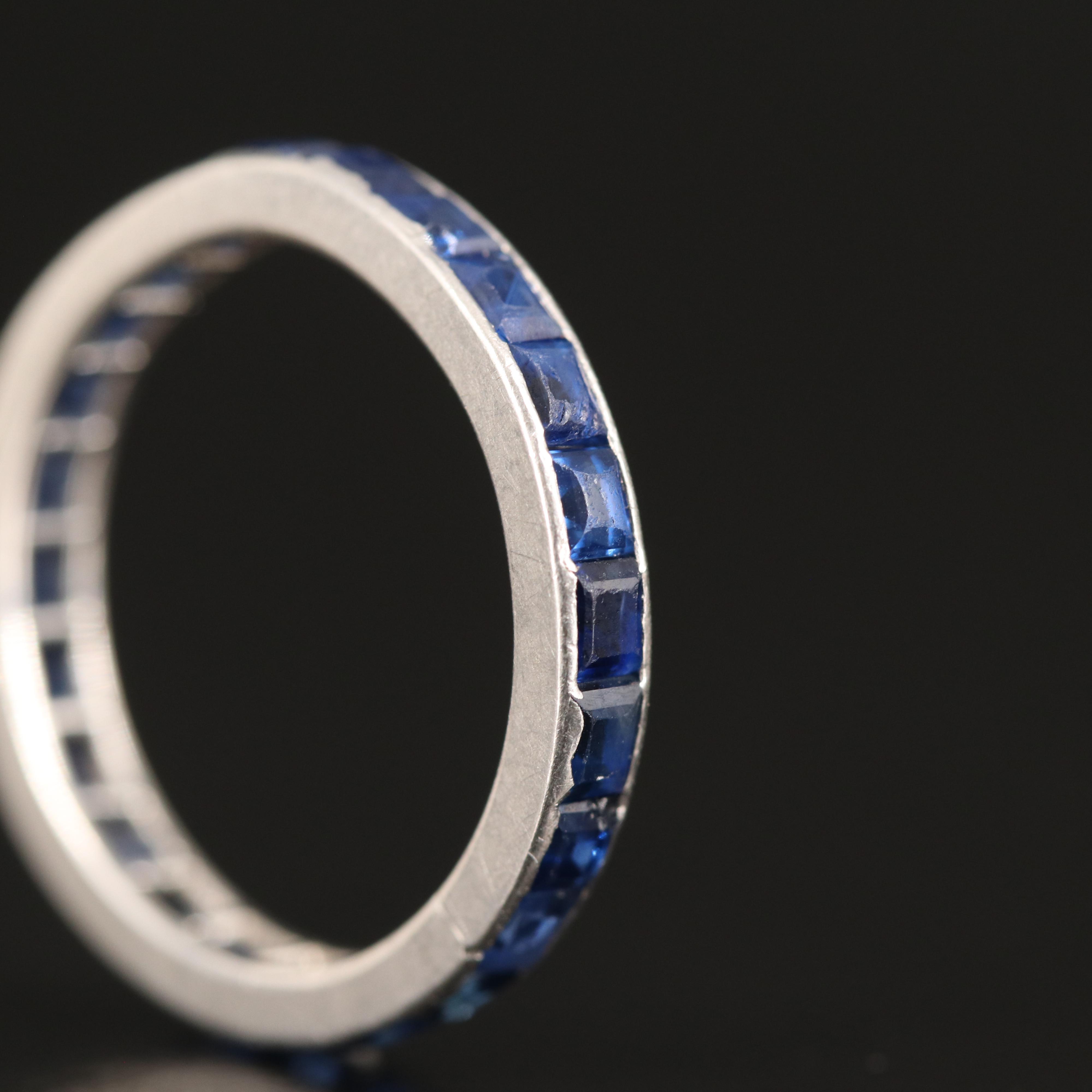 Platinum Sapphire Eternity Band