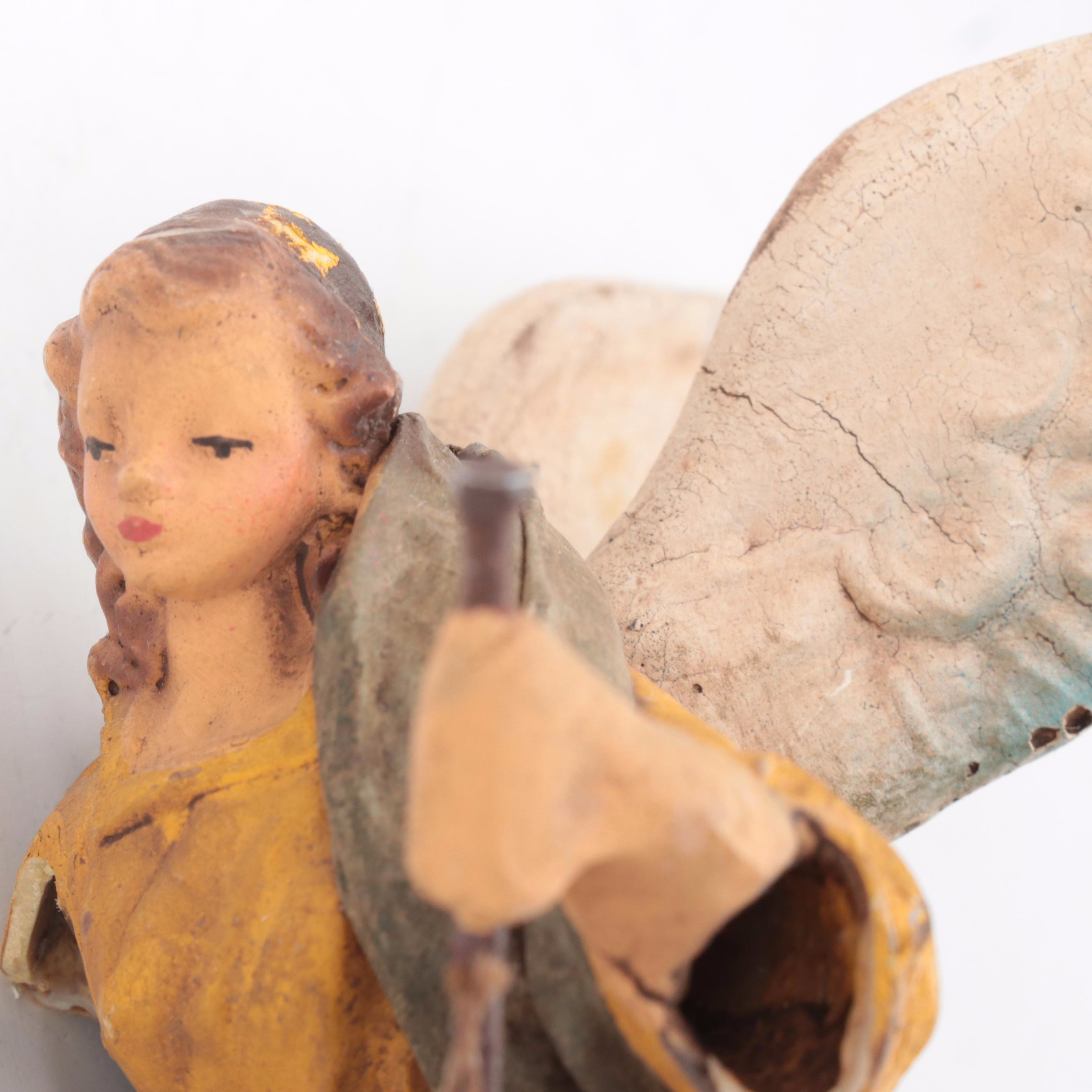 Italian Hand-Painted CartaPesta Papier-Mâché Angel Figurines