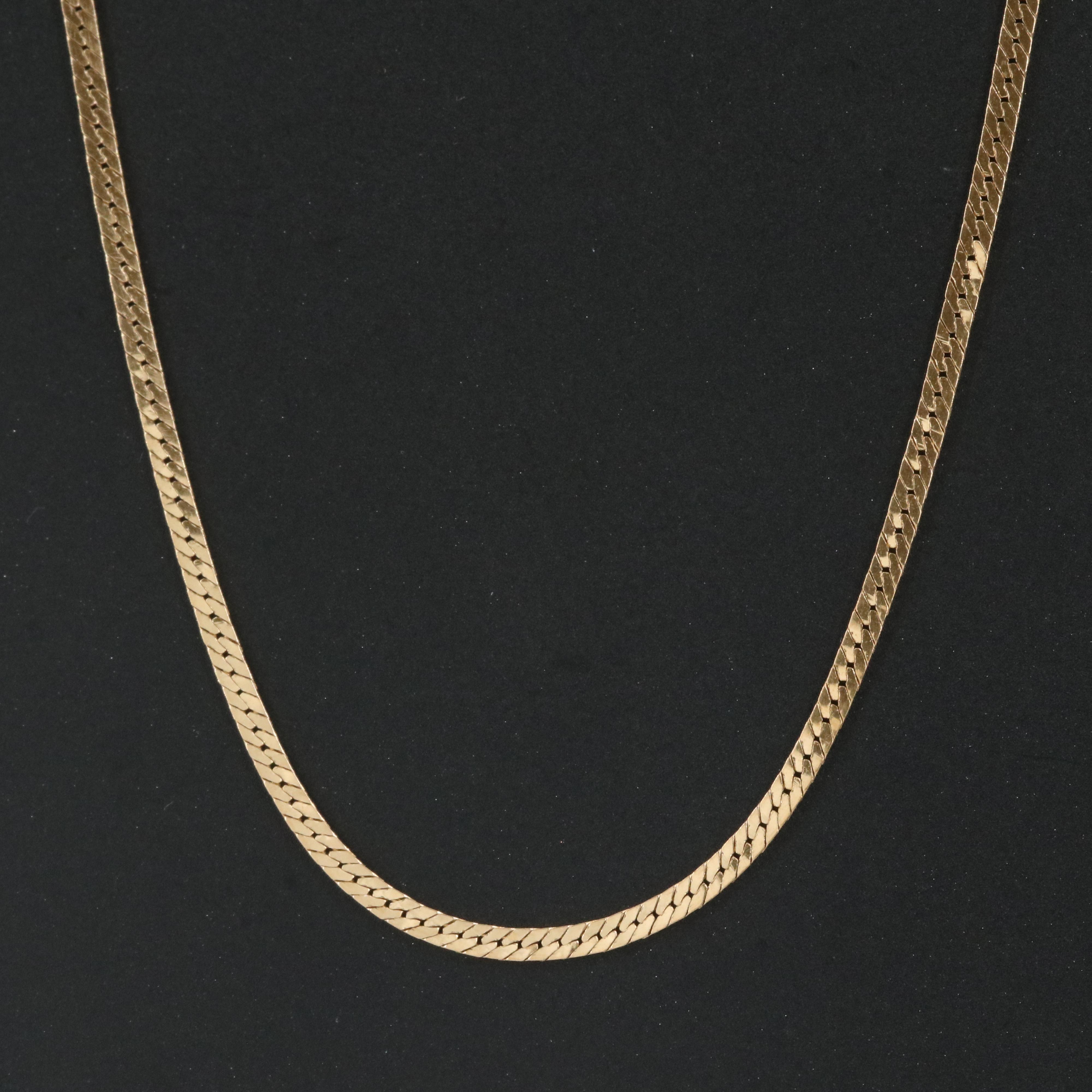 Italian 14K Herringbone Chain Necklace