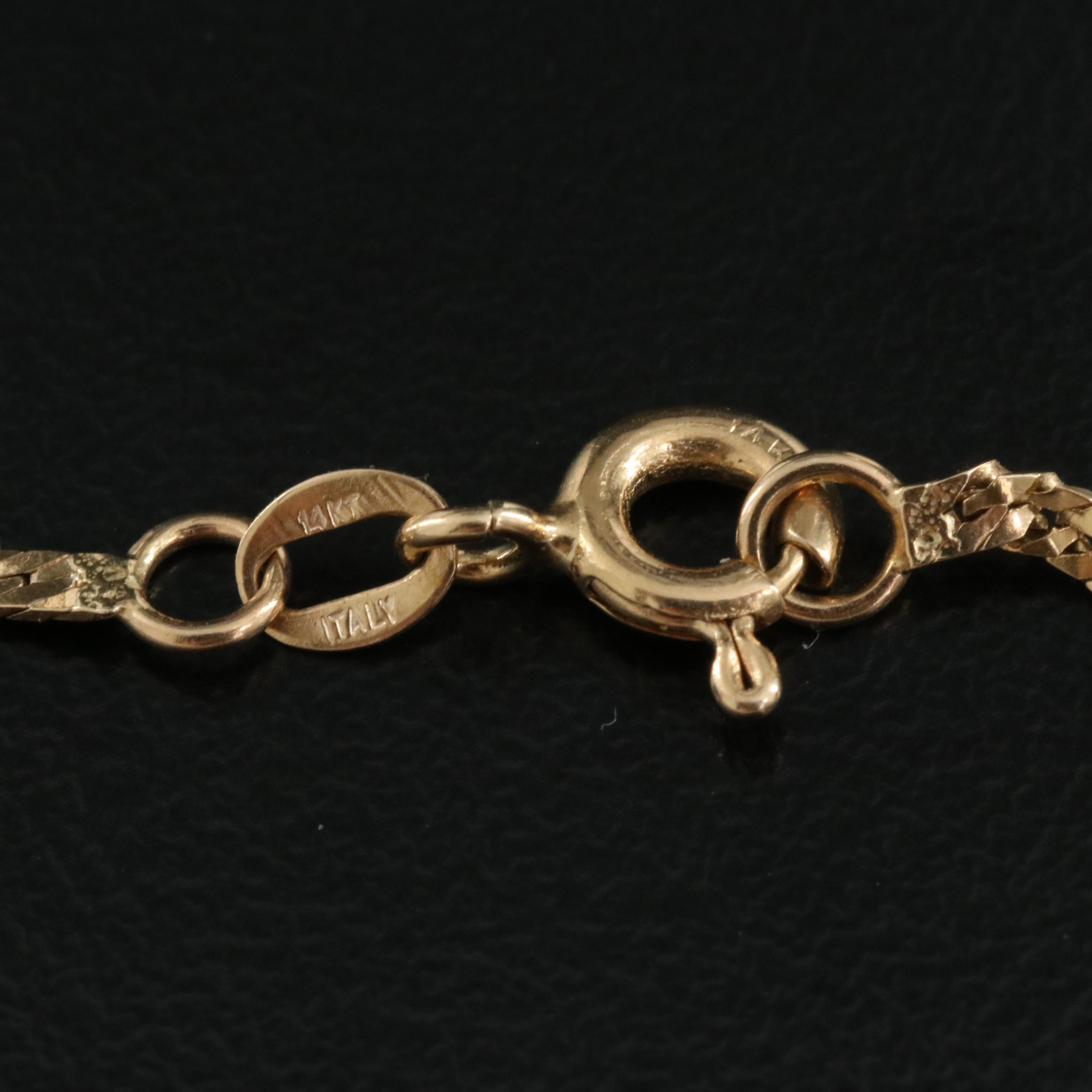 Italian 14K Herringbone Chain Necklace