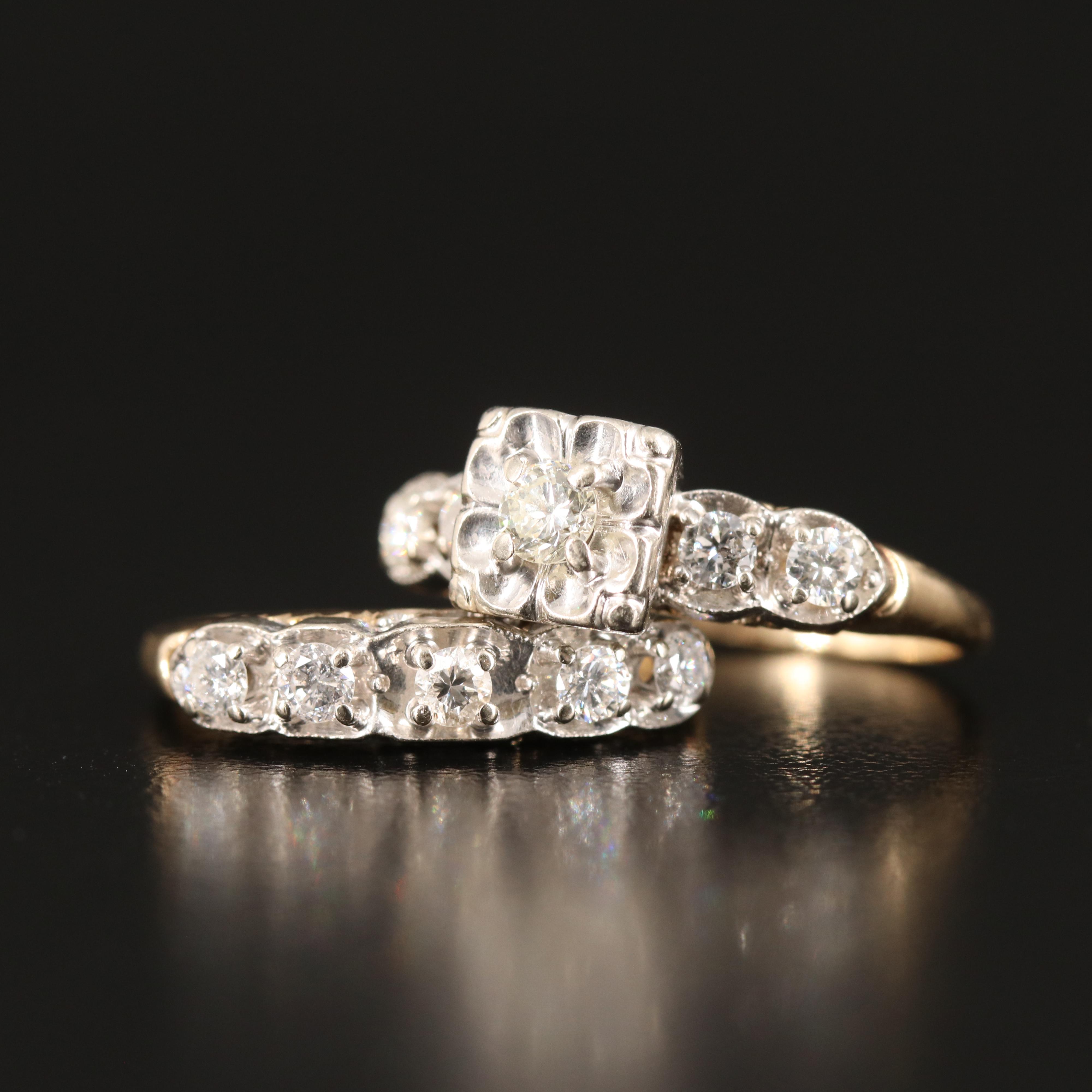 14K 0.69 CTW Diamond Ring Set