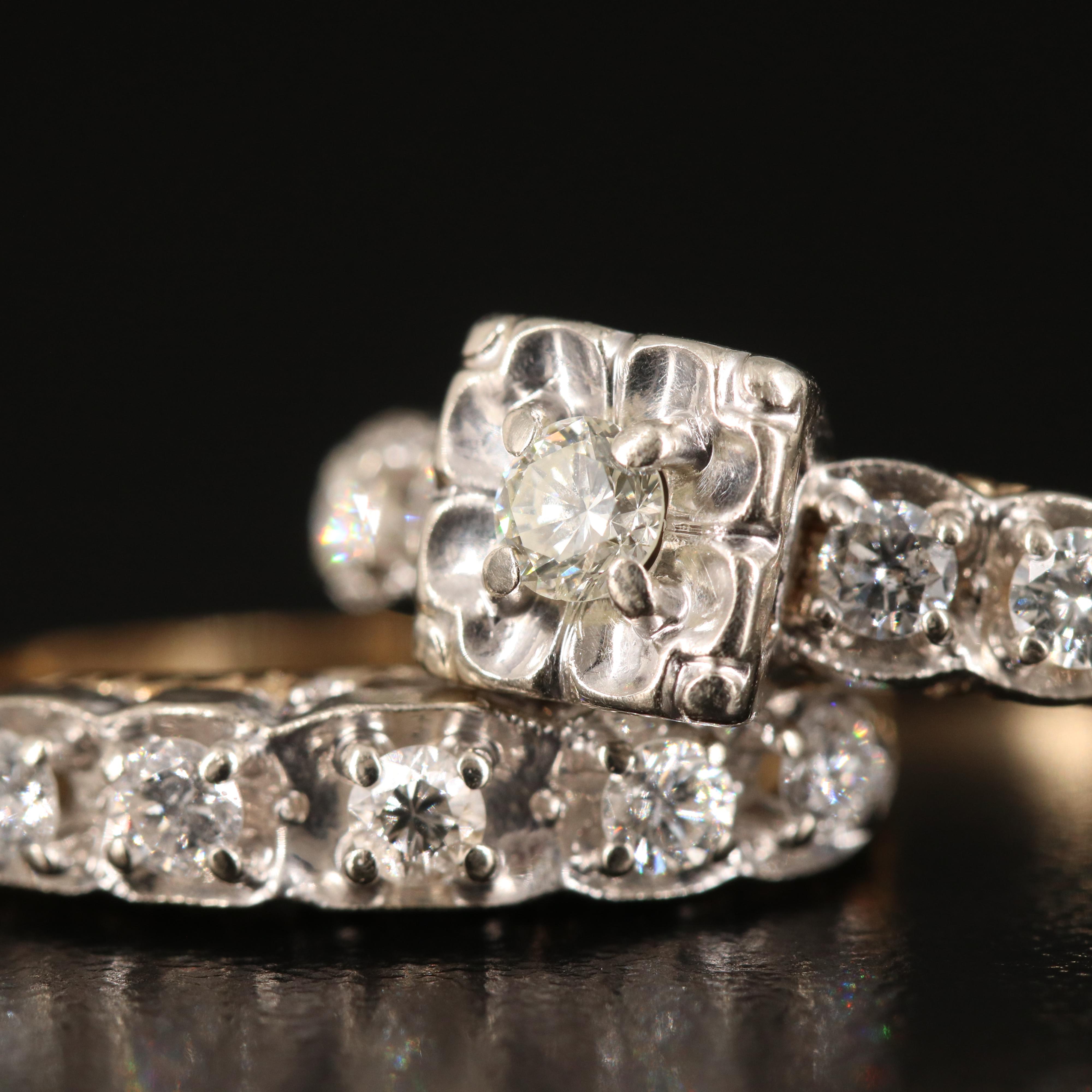 14K 0.69 CTW Diamond Ring Set