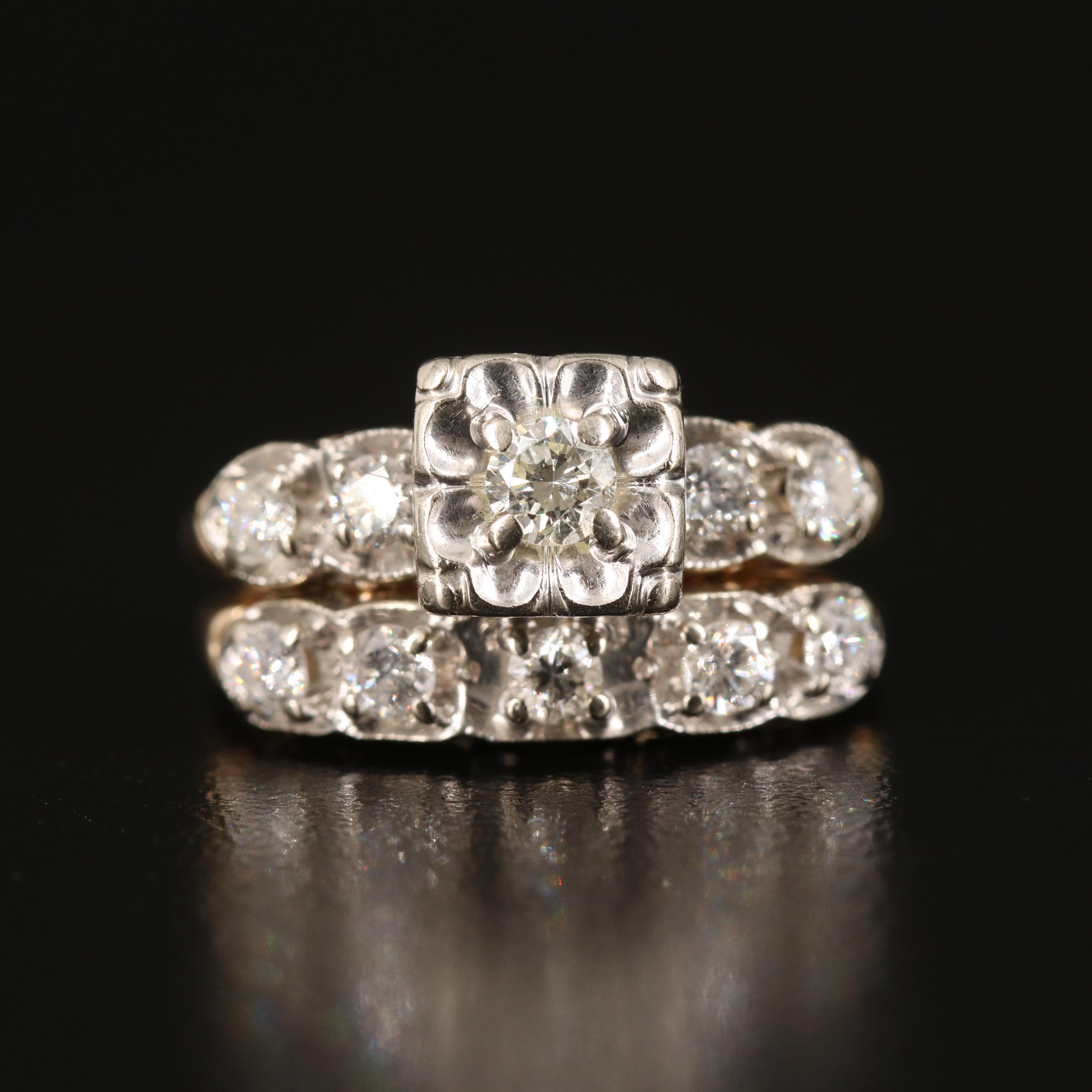 14K 0.69 CTW Diamond Ring Set