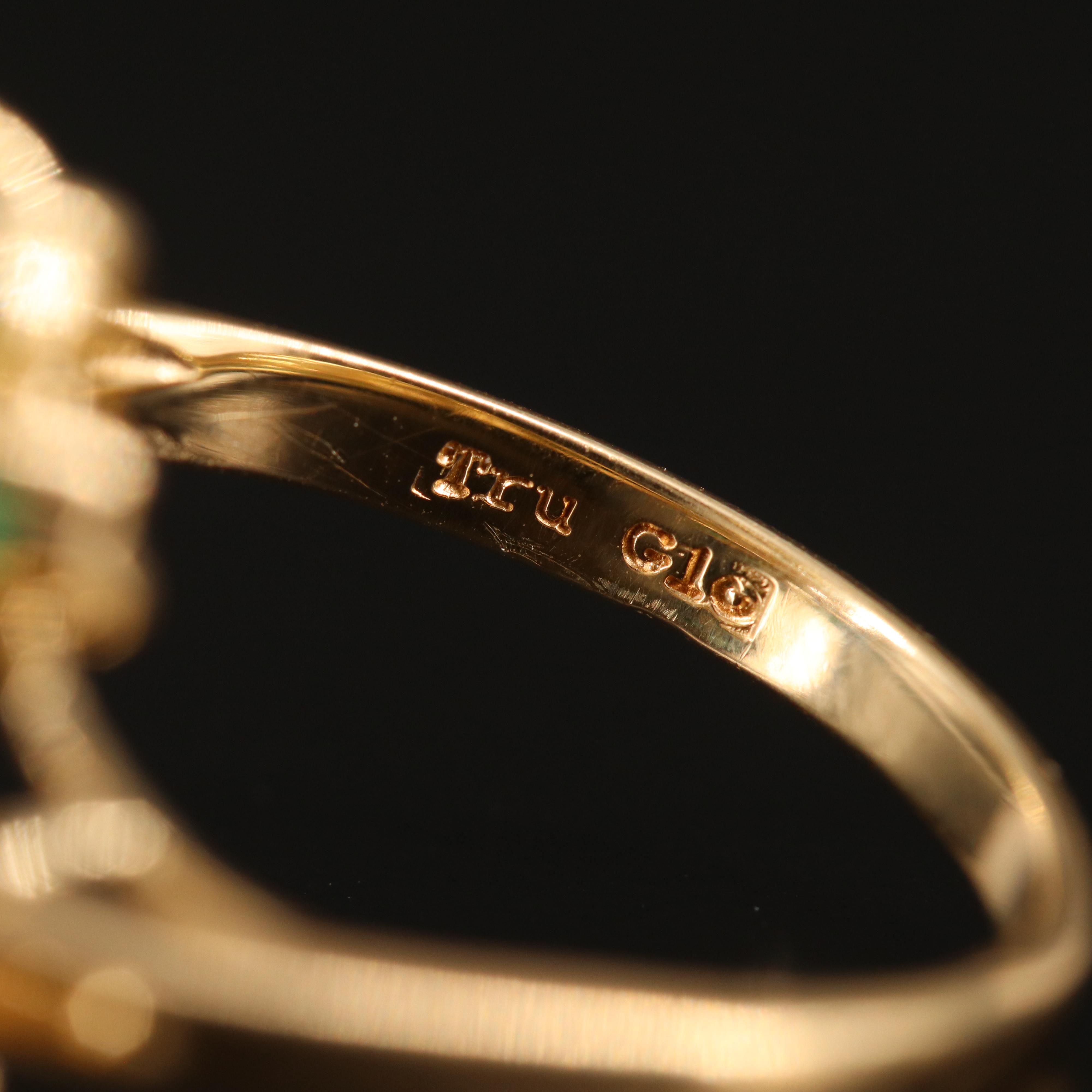 14K Diamond and Emerald Ring