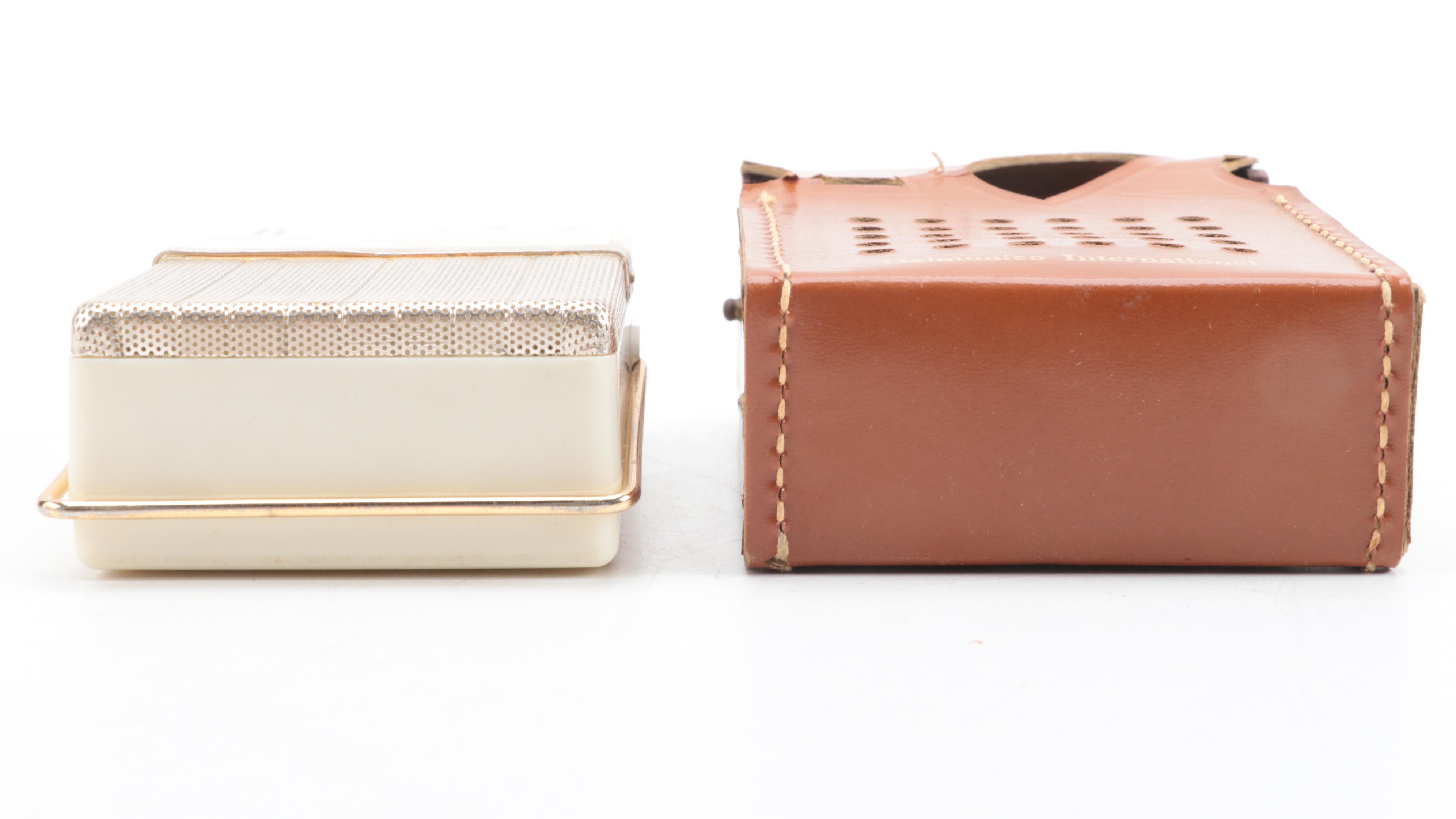 Sony 8 Portable Transistor Radio With Delmonico Leather Sleeve, Circa 1959